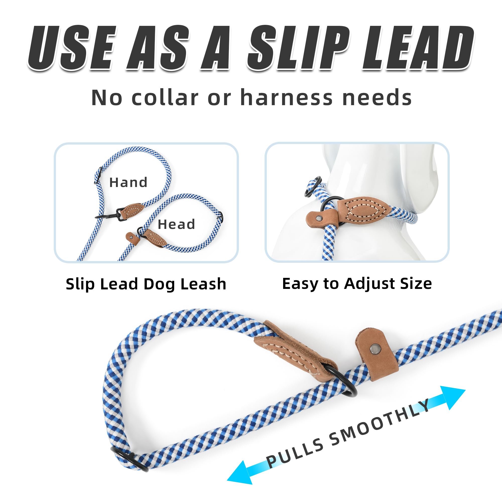 Mile High Life Hands Free Dog Leash, Crossbody Waist Leash With Genuine Leather Connection, Multifunctional Adjustable Slip Lead