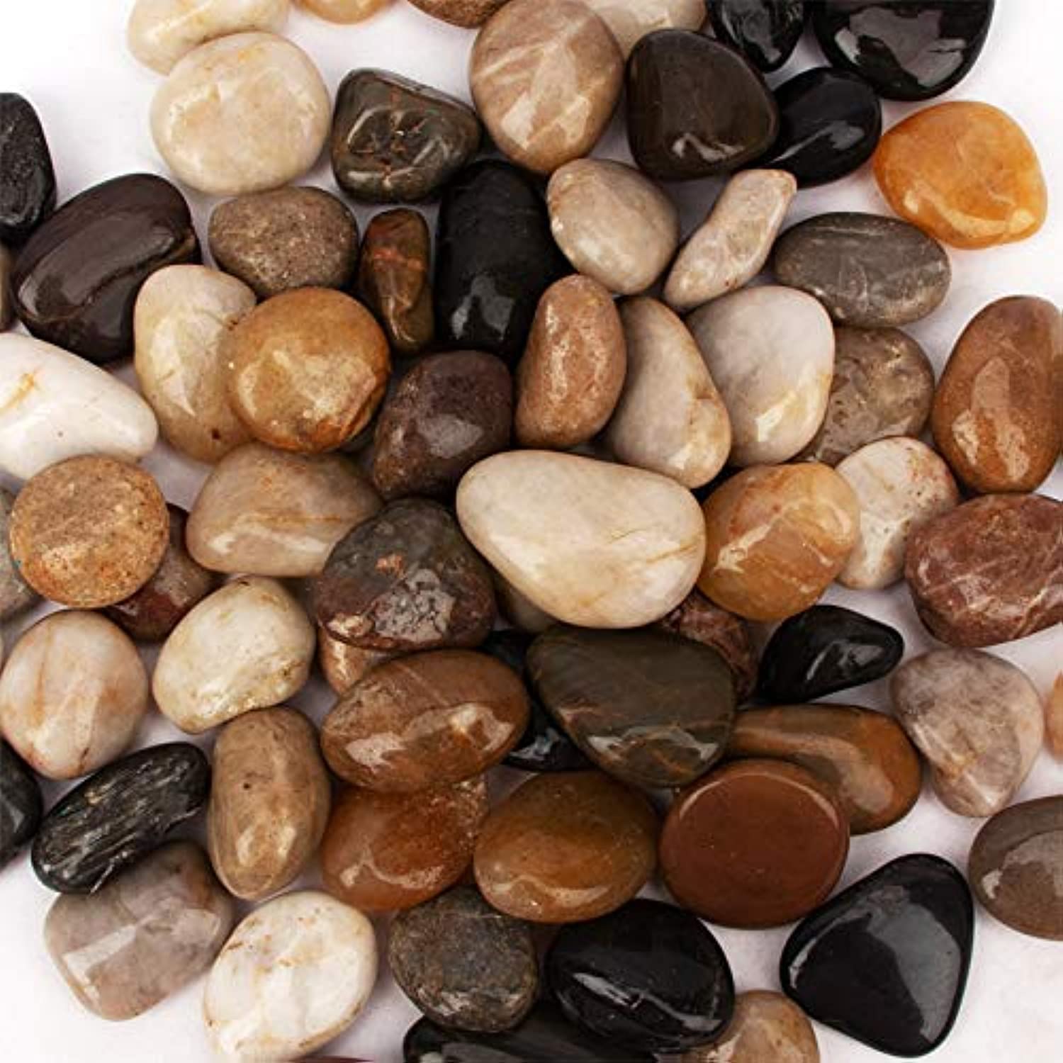 [18 Pounds] Pebbles Aquarium Gravel River Rock, Natural Polished Decorative Gravel,Garden Ornamental River Pebbles Rocks, Mixed 