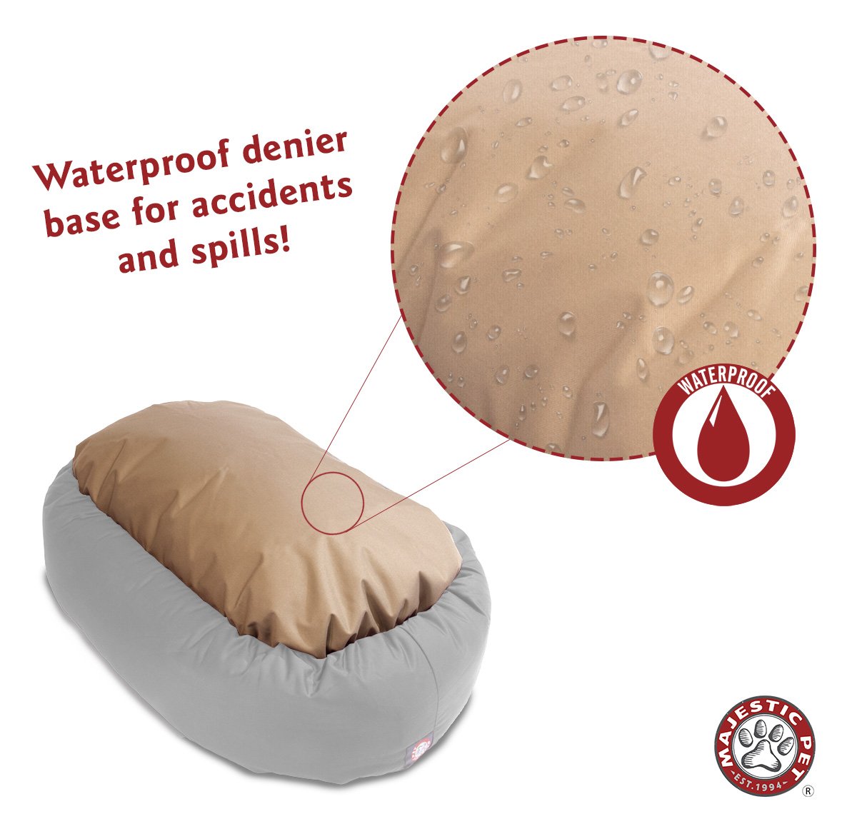 Majestic Pet 32 Inch Suede Calming Dog Bed Washable – Cozy Soft Round Dog Bed With Spine Support For Dogs To Rest Their Head - Fluffy Donut Dog Bed 32X23X7 (Inch) - Round Pet Bed Medium – Rust