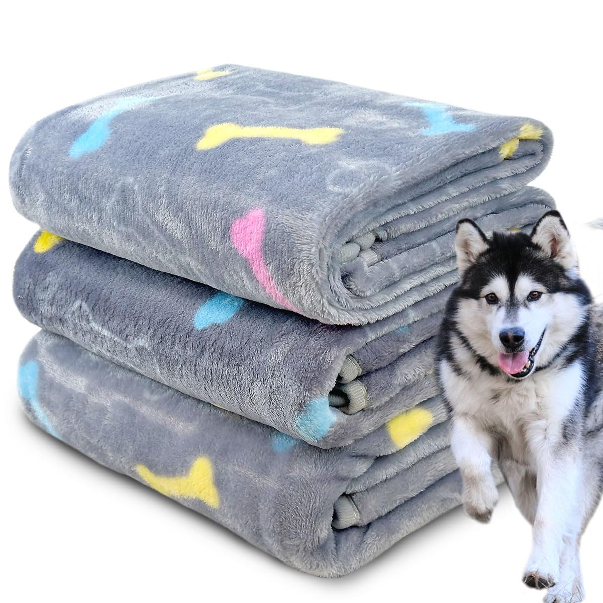 1 Pack 3 Washable Dog Blankets For Dog And Cat,Super Soft Flannel Dog Blanket Pet Blanket-Cute Claw Pattern Pet Blanket Mat 41 X