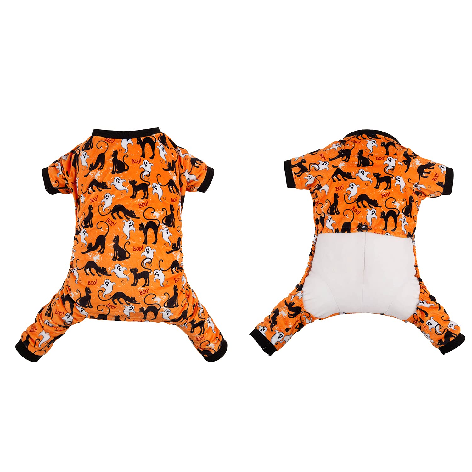 Cutebone Halloween Dog Pajamas Pet Clothes Cat Apparel Shirt Winter Holiday Cute Pjs Bodysuit For Doggie Onesies P173Xs