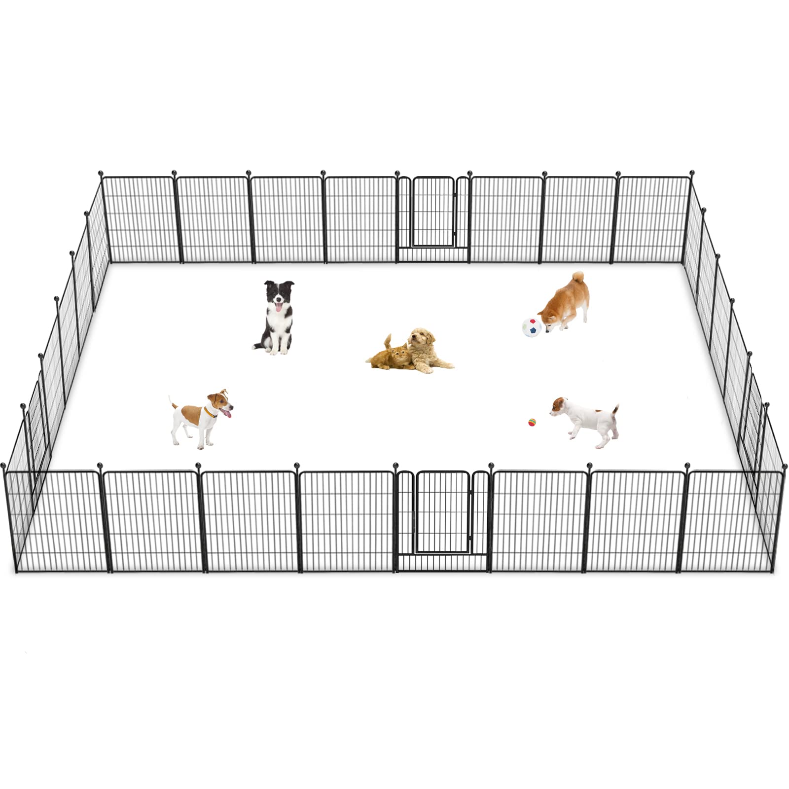 Jhsomdr Dog Playpen 32 Inch 28 Panels Indoor Outdoor Dog Pen For Medium/Small Dogs Heavy Duty Metal Dog Fence Outdoor For Yard, 