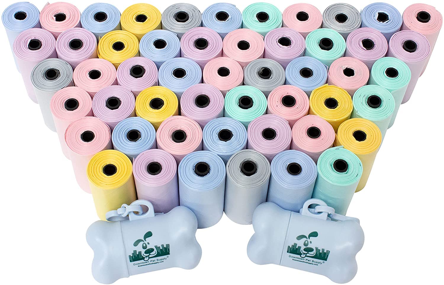 Downtown Pet Supply Scented Poop Bags for Dogs with Dispenser, 1000 Count - Leak-Proof Dog Waste Bags and Bone-Shaped Dog Poop B