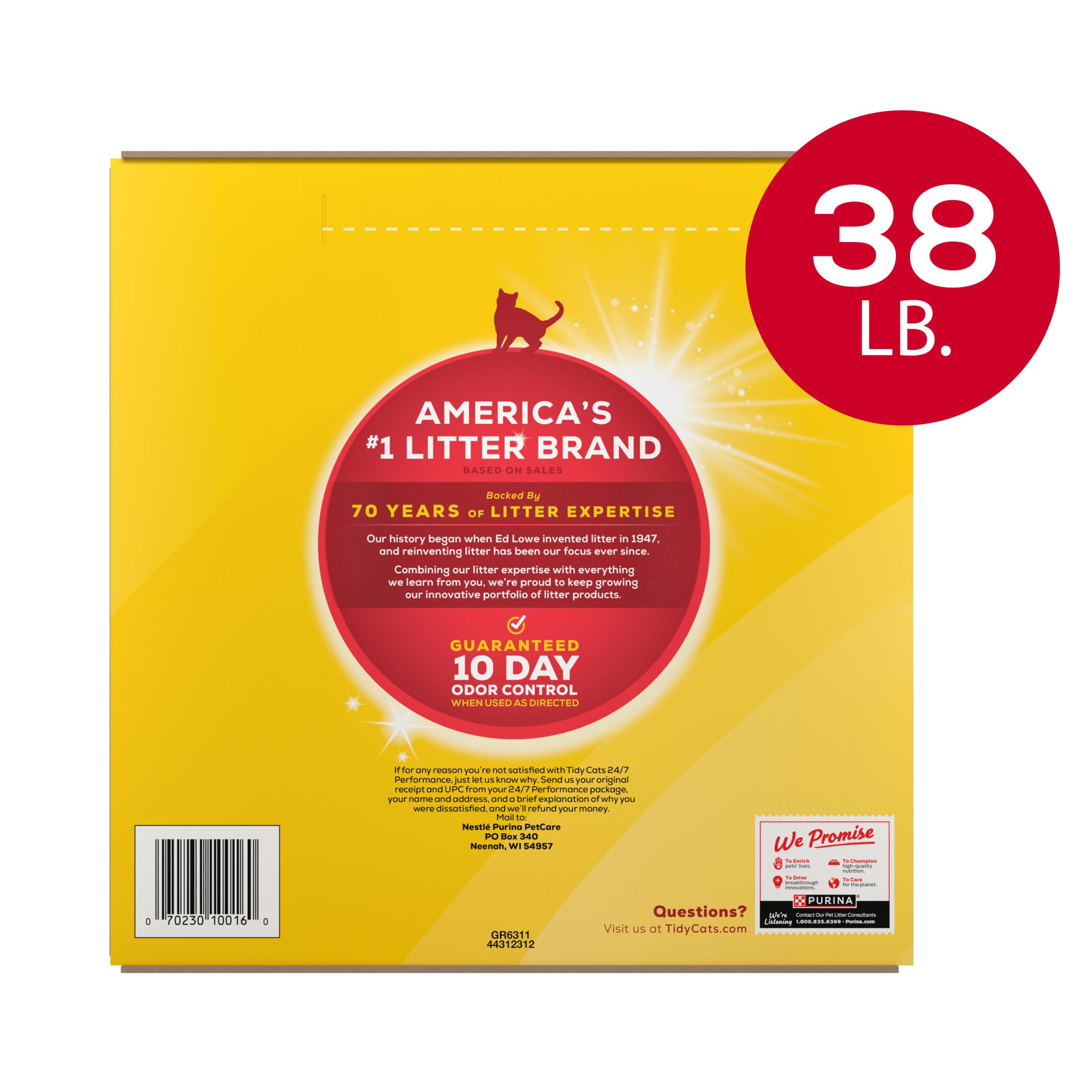 Purina Tidy Cats Clumping Cat Litter, 24/7 Performance Multi Cat Litter - 38 Lb. Box