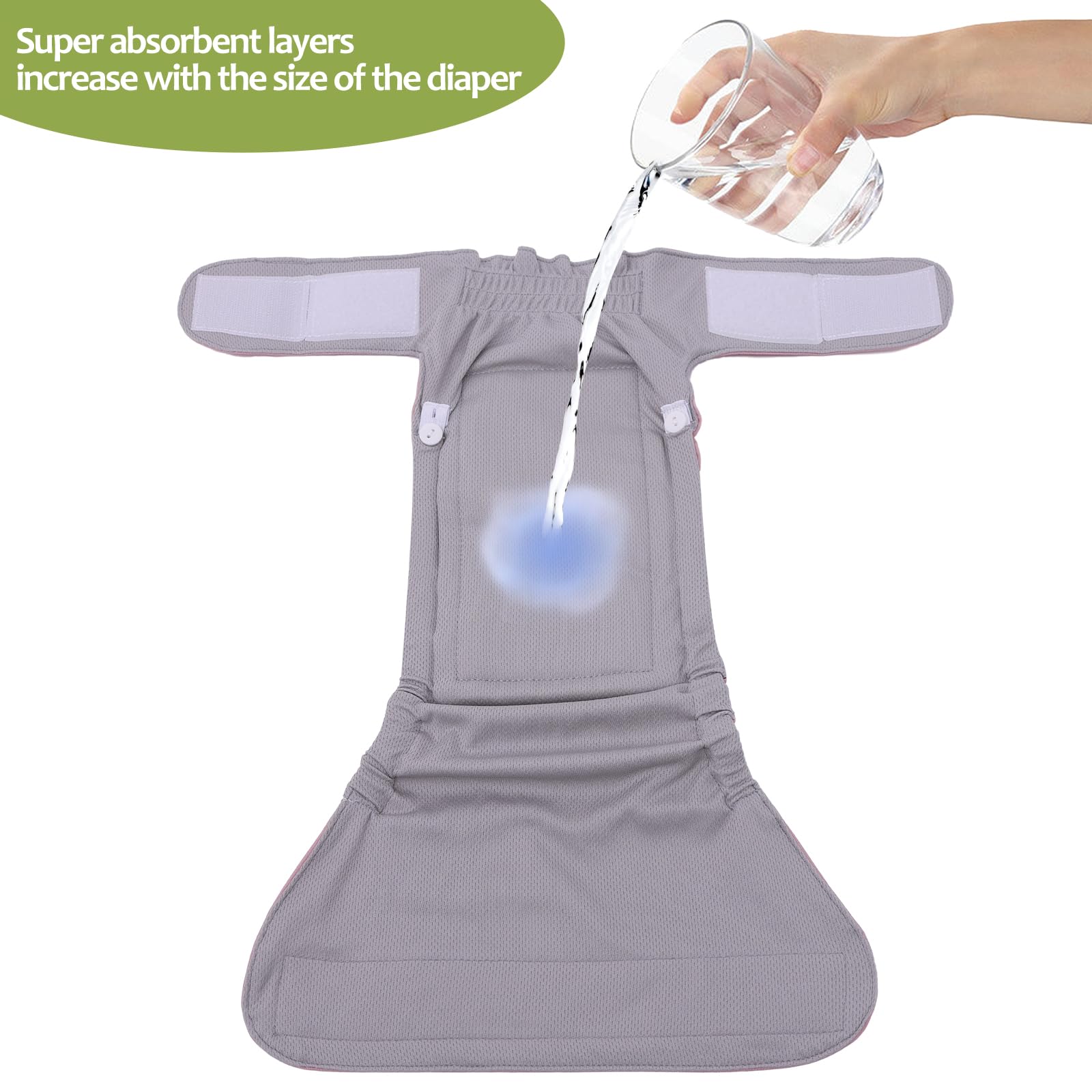 Cutebone Washable Dog Diapers Female No Tail Hole 3 Pack Reusable Doggie Period Training Pants For Docked-Tail Frenchie French Bulldog Boston Terrier Without Tail Wwd19M