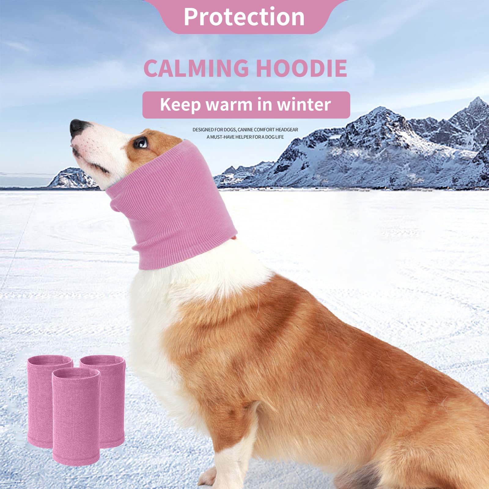 Nanaki Dog Hood Calming Ear Wrap, Quiet Headband Dog Head Cover Snood Doggy Ear Fireworks Muffs, The Grooming And Force Drying P