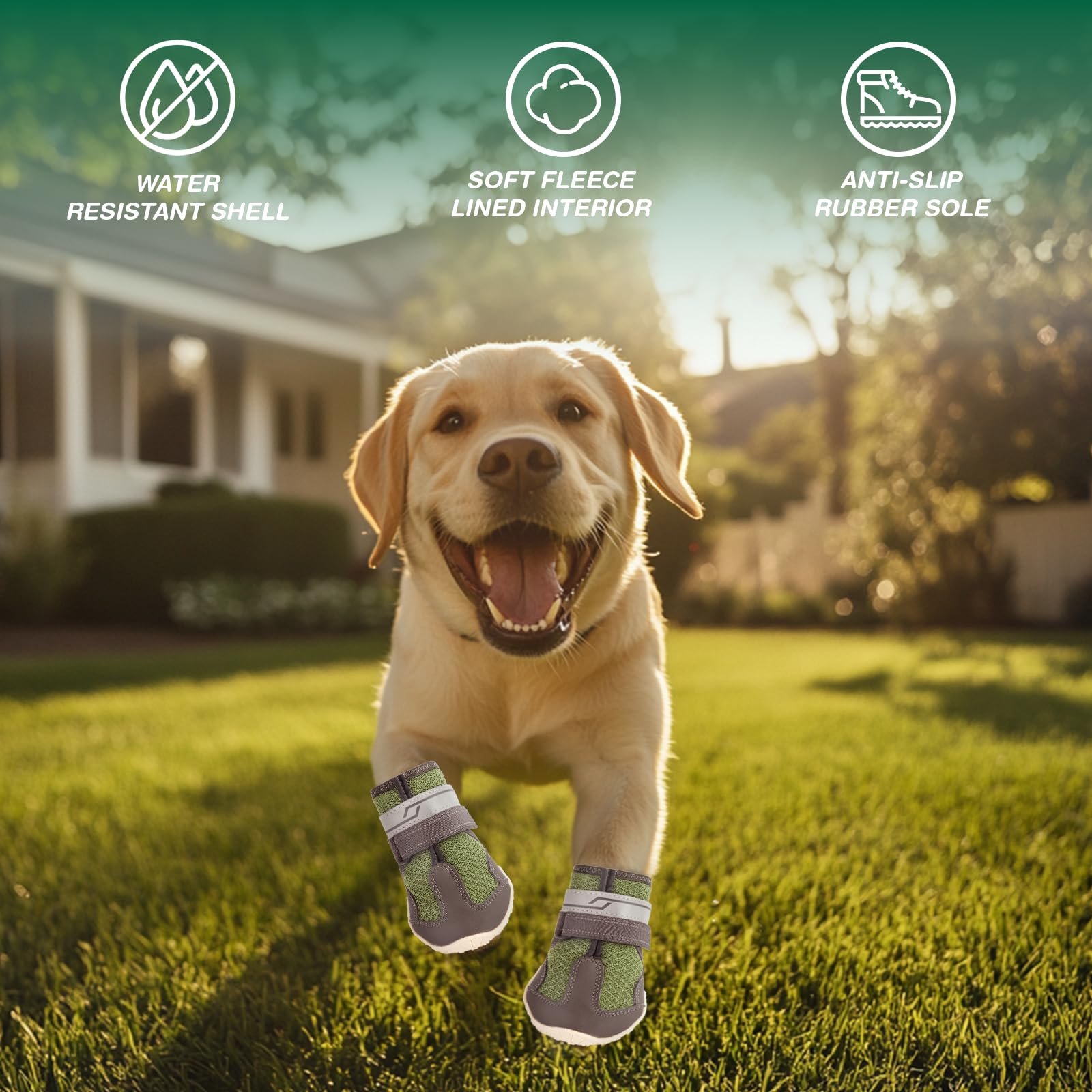 Aokown Dog Shoes For Large Dogs, Anti-Slip Dog Boots For Winter Snow, Hot Pavement, Dog Booties & Paw Protectors Size 7