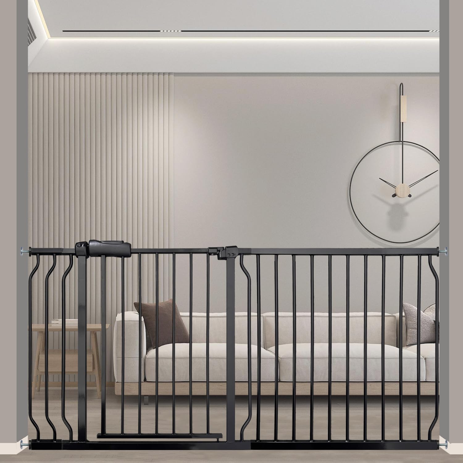 Vothco Extra Wide 62-67 Inch Baby Gates for Stairs, Doorways - No Drilling, Pressure Mounted Pet Gates for Kids & Dogs