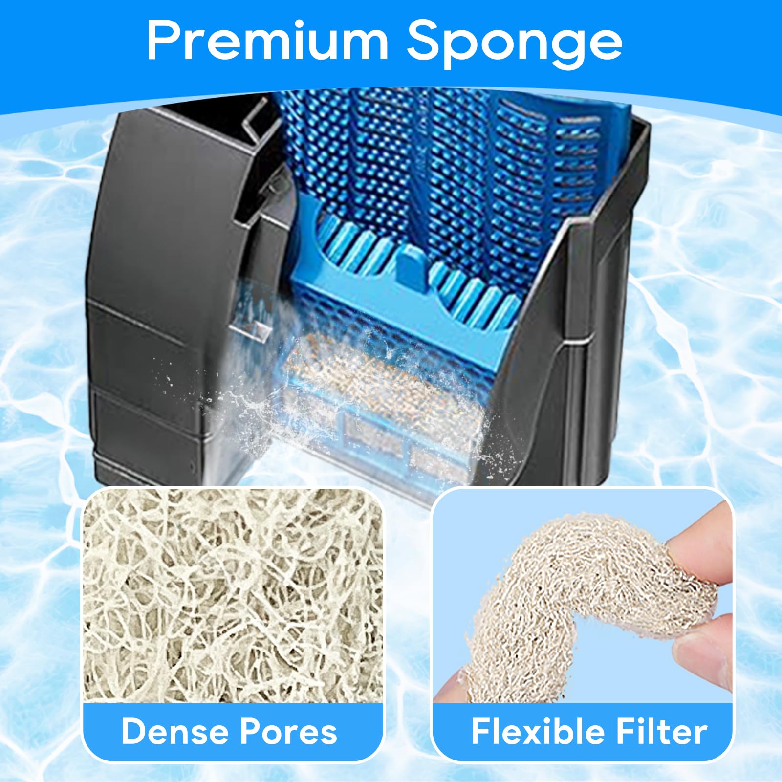 Cunina Ammonia Reducer Filter Pads Compatible With Aqueon Filter 10, Fish Tank Filters Replacement Filter Cartridges For Aqueon