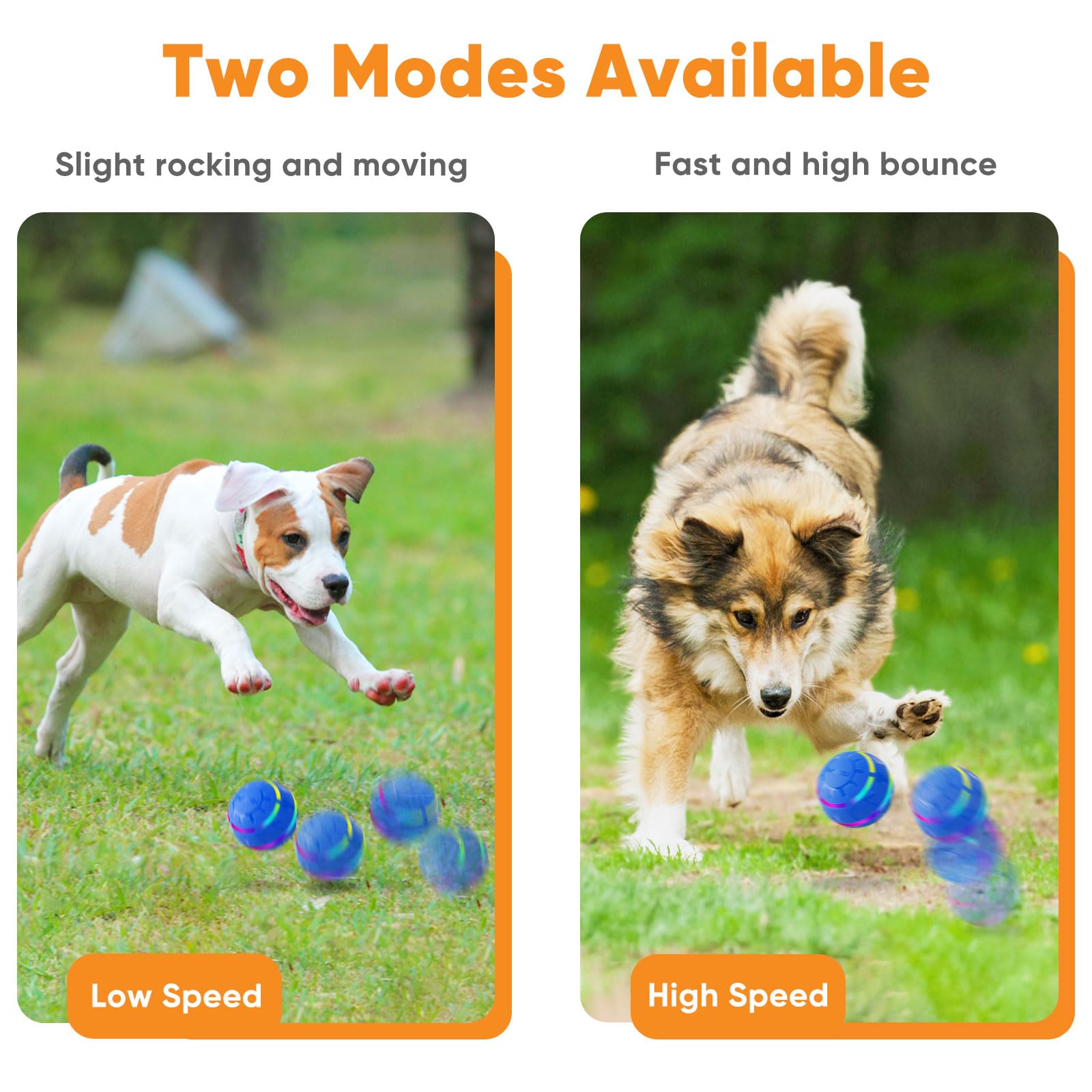 Petbobi Active Rolling Ball for Dogs - 2025 New Upgrade 2 Modes Interactive Dog Toys, USB Rechargeable Motion Activated Self Mov