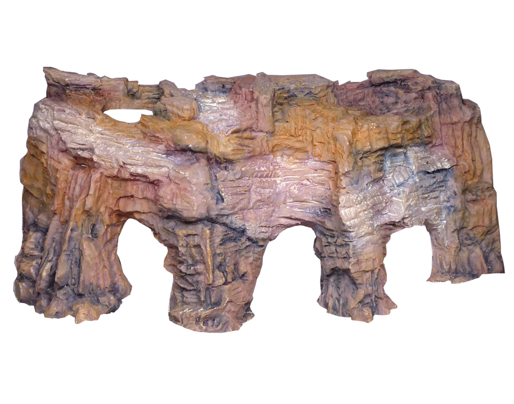 Penn-Plax Grotto Natural Rock Cave Hide Out - Cliff Decoration For Terrarium And Aquarium - For Reptiles, Amphibians, Fish, And Other Small Animals – Medium Size Corner (Rr702)