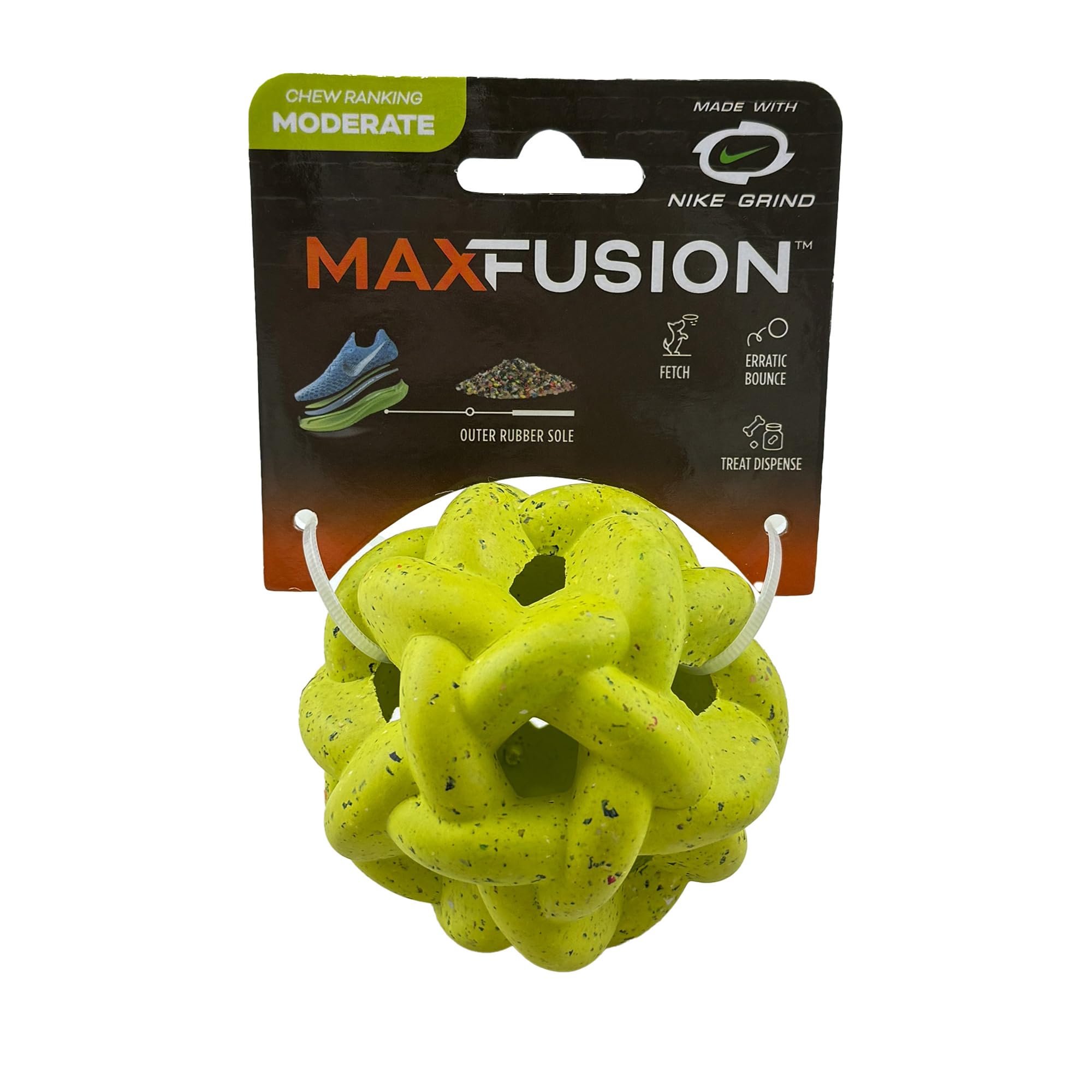 Max Fusion With Nike Grind, Arlee Gyro Treat Dispensing Dog Toy, Durable Dog Treat Toy, L