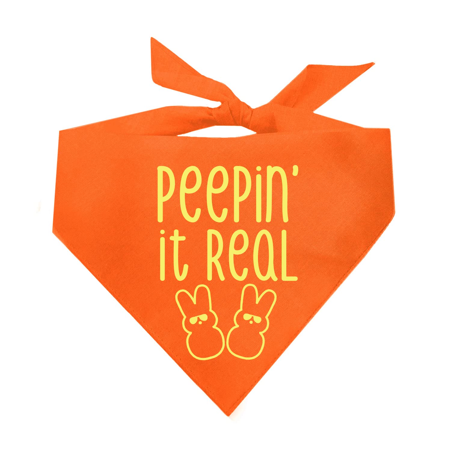 Peepin' It Real With Chick Dog Bandana | 100% Cotton Adjustable Triangle | Made In Usa | Easter Bunny | Egg Hunt| Funny Outfit P
