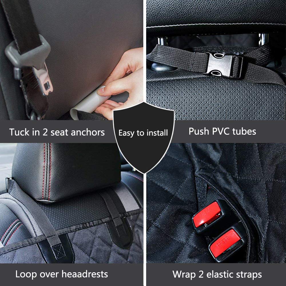 Beikott Dog Car Seat Covers, Pet Seat Cover, Anti-Scratch Nonslip Waterproof Car Seat Cover, 600D Heavy-Duty Durable Car Backing