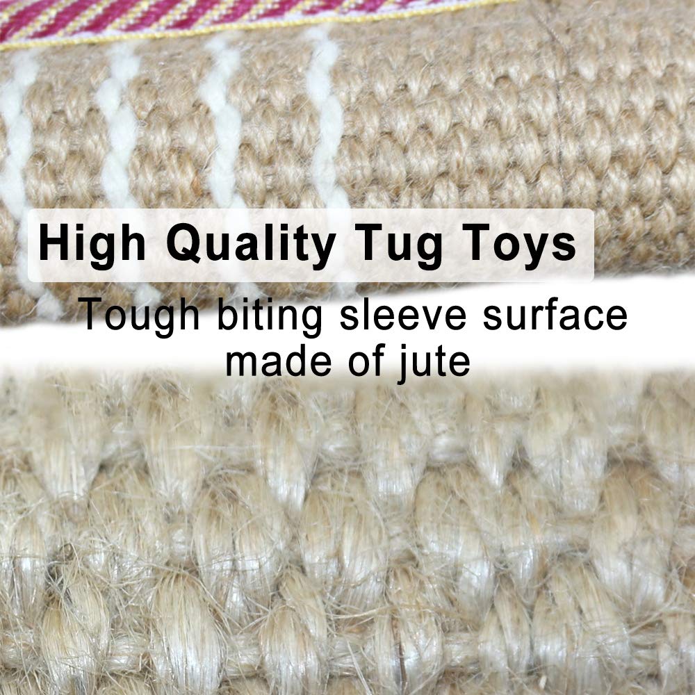 Dog Tug Toy |Tug of War Dog Toy |Jute Bite Pillow with 2 Handles for Puppy Training Interactive Play, Fetch, K9 |Suitable for Sm