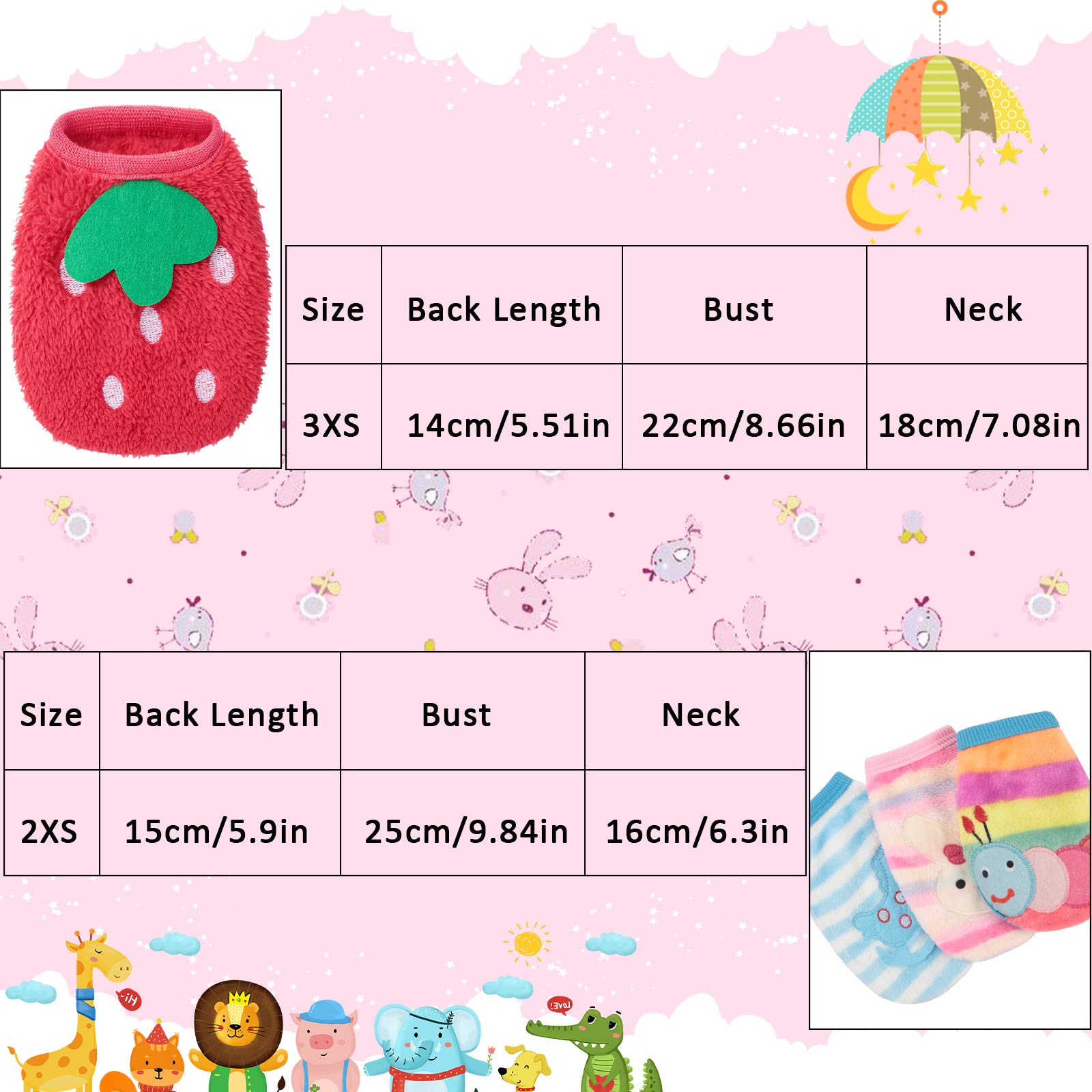 Geyoga 4 Pieces Warm Puppy Clothes for Dogs Boy and Girl Ferret Sweaters Cat Rabbit Chihuahuas Vest Flannel Pet Costume Pet Appa