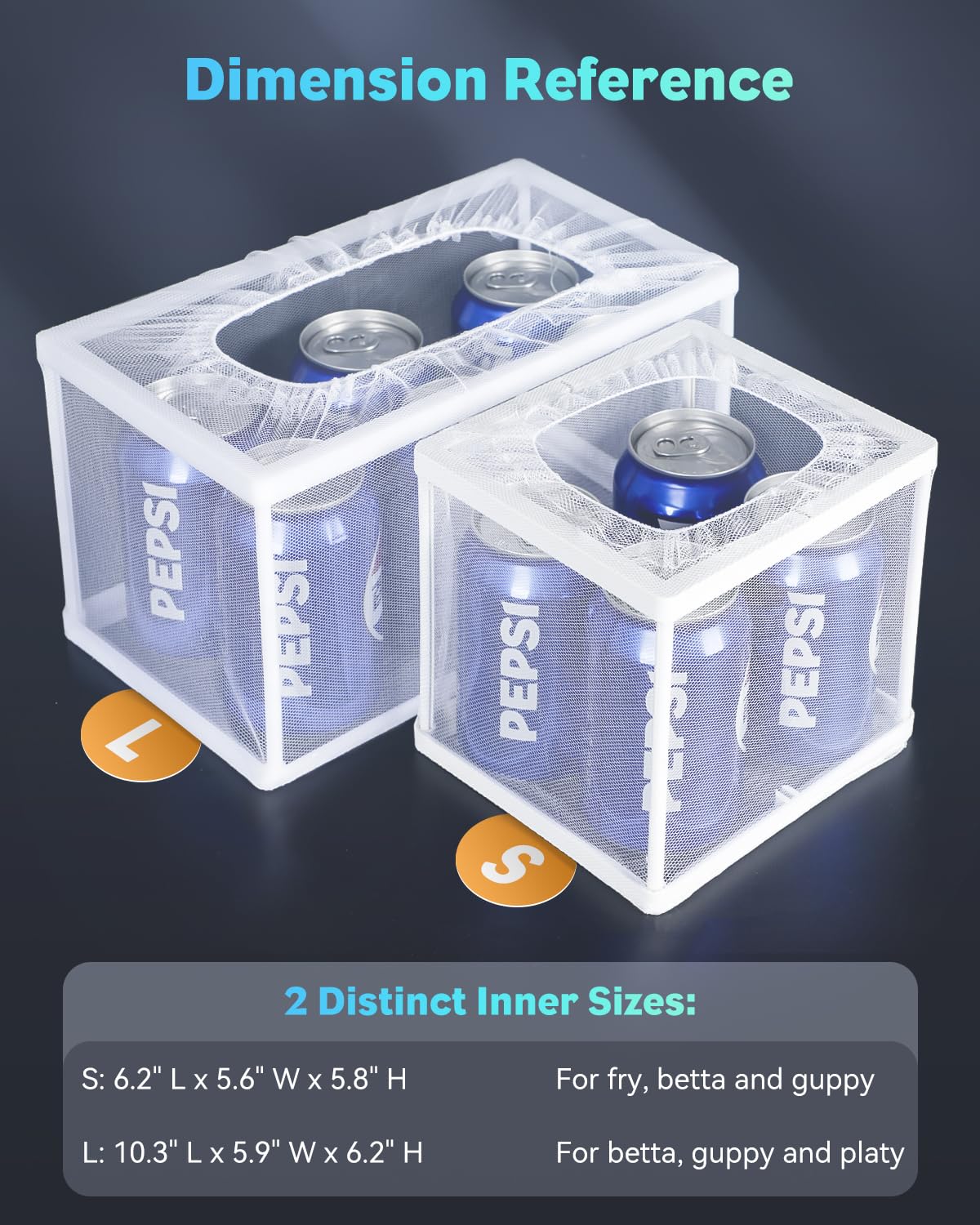 Pawfly Fish Tank Breeder Net Aquarium Fish Breeder Box With Nylon Mesh & Suction Cups, Fish Separation Net Large Isolation Box,