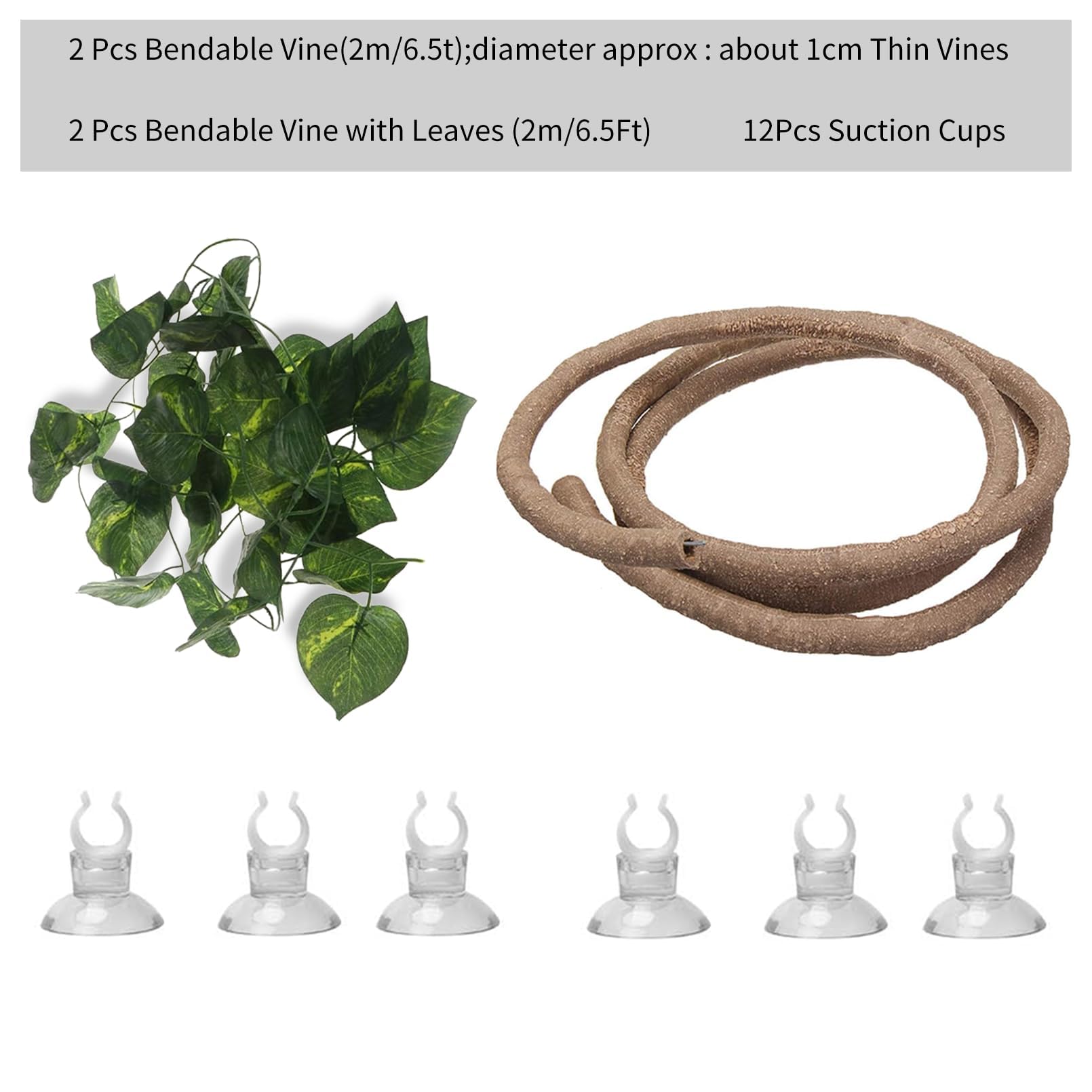 Tfwadmx Reptiles Jungle Vines Bend A Branch Ivy Artificial Fake Leaves Habitat Ornaments For Chameleons, Snakes, Lizards, Frogs