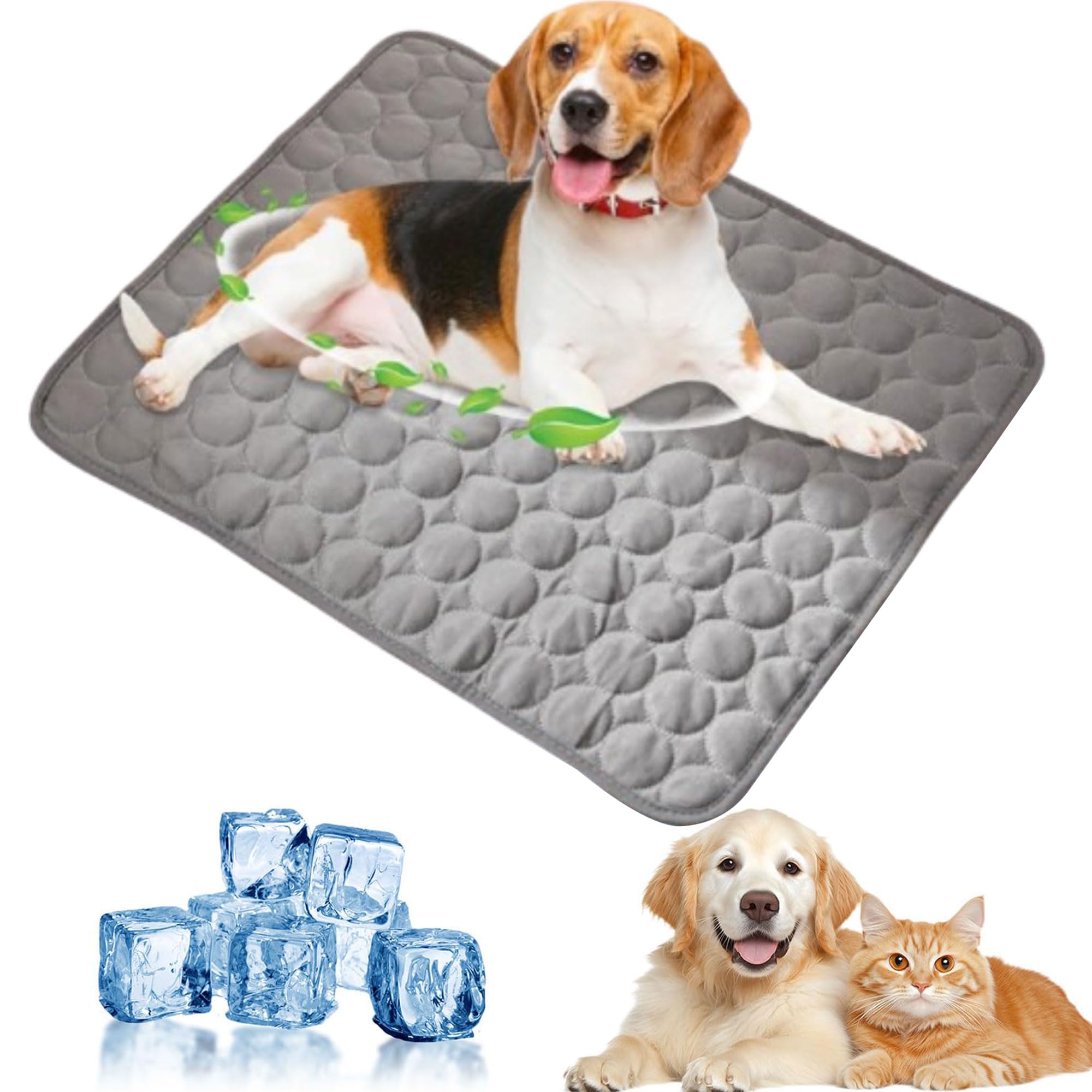 2025 New Dog Cooling Mat, Pet Cooling Mats, Summer Cool Pads Pet Mat Outdoor for Dogs & Cats, Pet Bed Mats Machine Washable(Grey