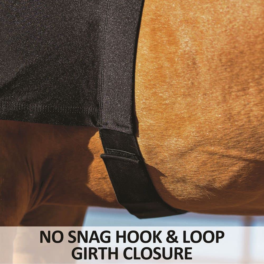 UltraFlex Horse Sleazy Slickers | Horse Protection Slinky | Dirt & Dust Defense | Faceless Pull-On Hood | Black, Medium