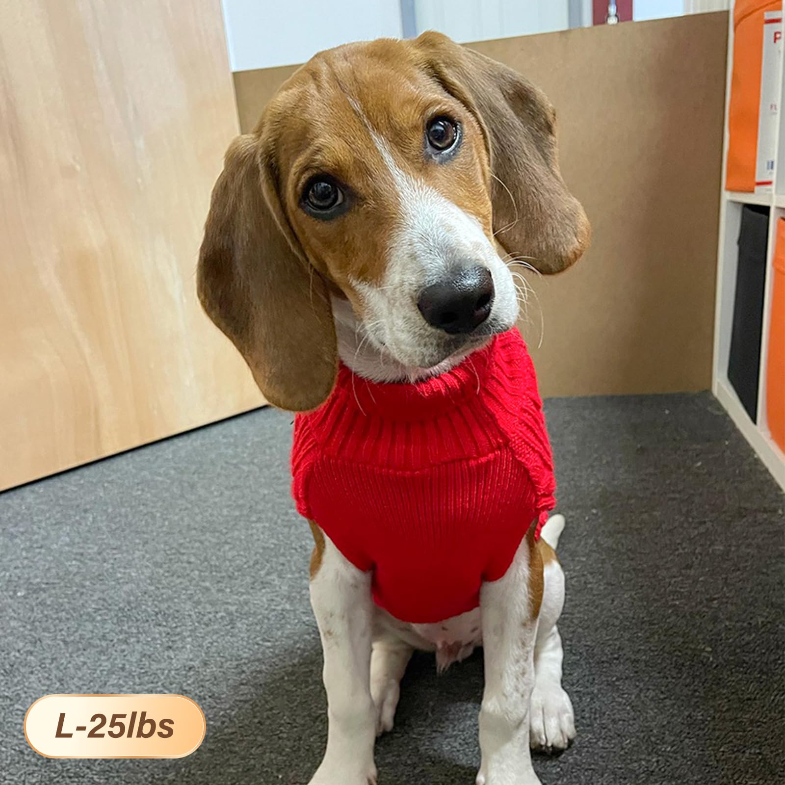 Kyeese Christmas Dog Sweaters For Small Dogs Dog Turtleneck Sweater Red Knitwear With Gingham Warm Pet Coat For Fall Winter