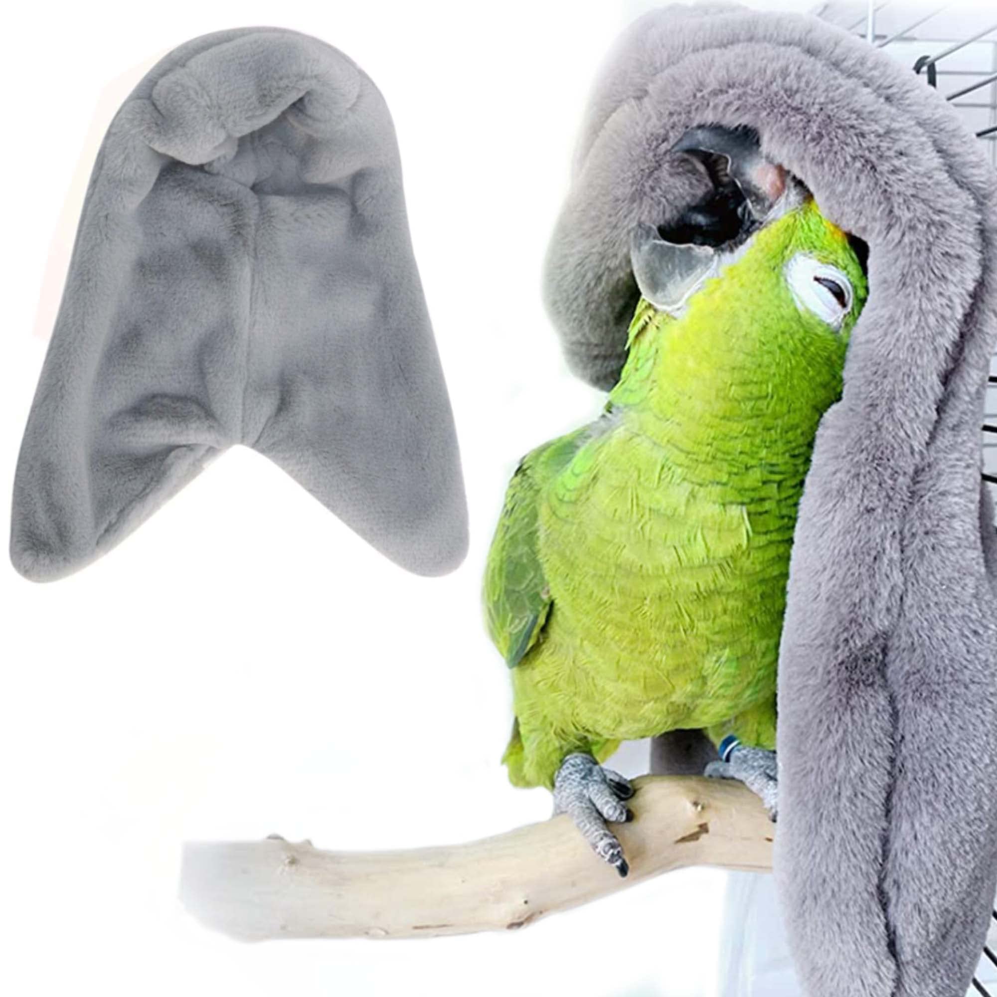 SIMENA Bird Blanket for Cage, Corner Fleece Bed for Birds, Cozy Bird Warmer, Parrot House for Cage, Cuddle Nest Hanging Toy for 