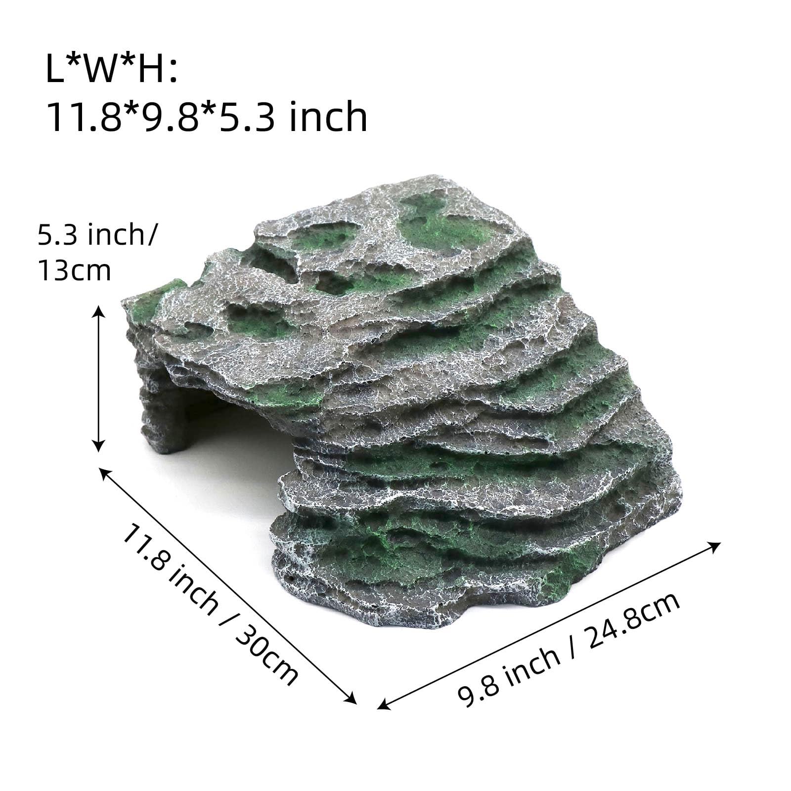 Large Reptile Hide Shale Scape Step Ledge, Reptile Cave Hideout, Bearded Dragons Accessories, Basking Rocks for Bearded Dragons