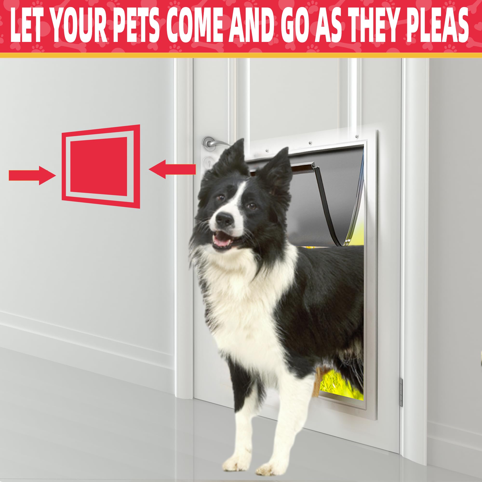 2PACK Medium Dog Door Replacement Flap with Screws, Doggie Door Replacement Flaps Compatible with PetSafe Freedom Doggie Doors P