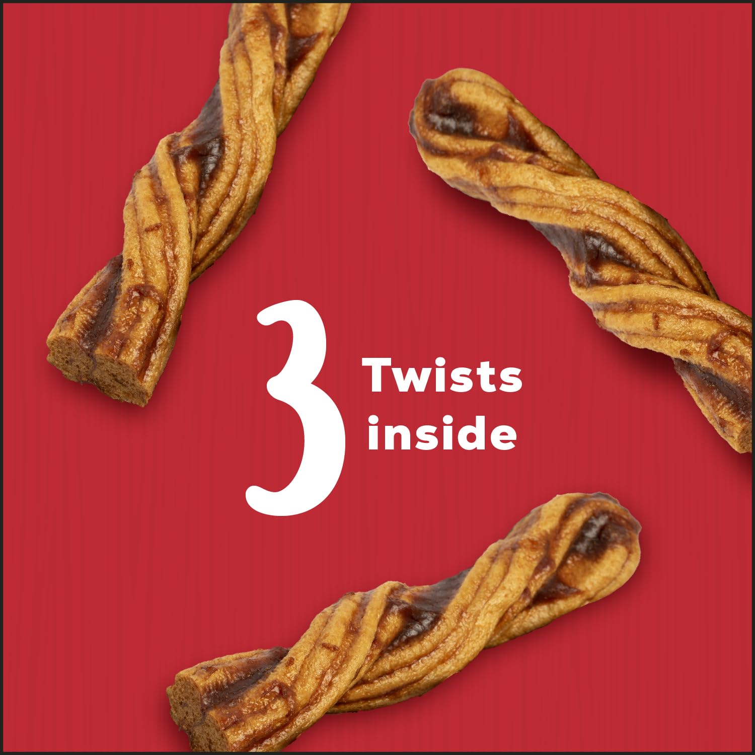Country Kitchen Rawhide Free Twists Dog Chews, Made with Real Beef, 3 Count