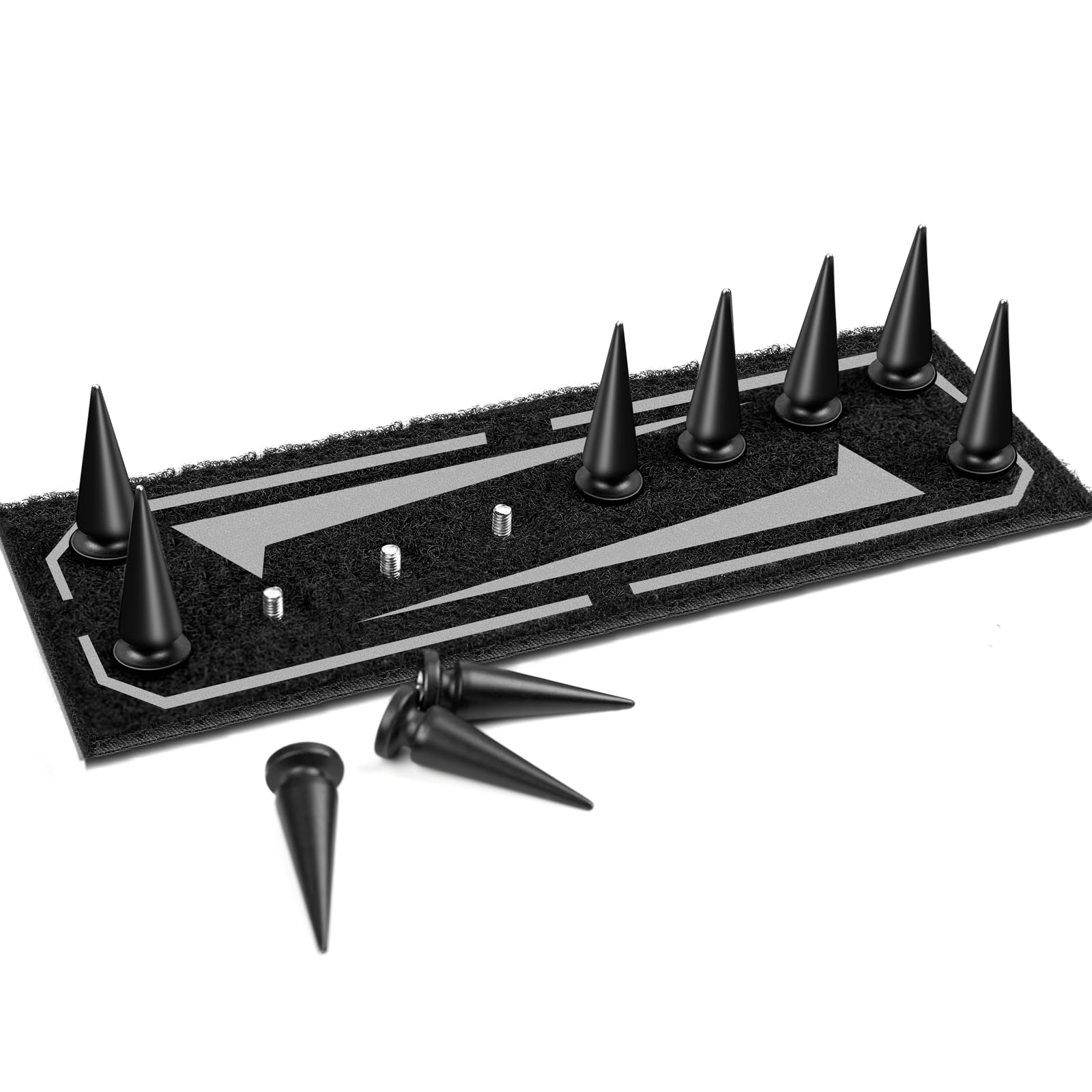 Onetigris Dog Vest Harness Hook Loop Lazer-Cut 3M Light-Reflective Moral Patch With Detachable Riveted Metal Spikes