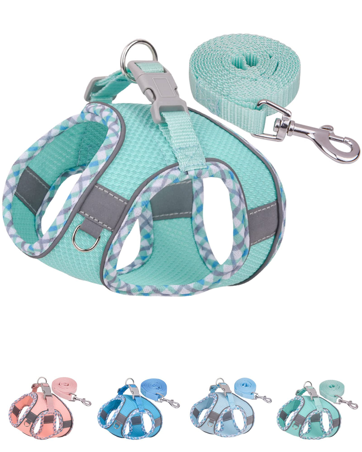 Petank Dog Harness For Small Medium Dogs No Pull, Puppy Harness And Leash Set, Easy Walk Dog Harness For Walking, Running, Training, Small Dog Harness, Medium Dog Harness (Green, S)