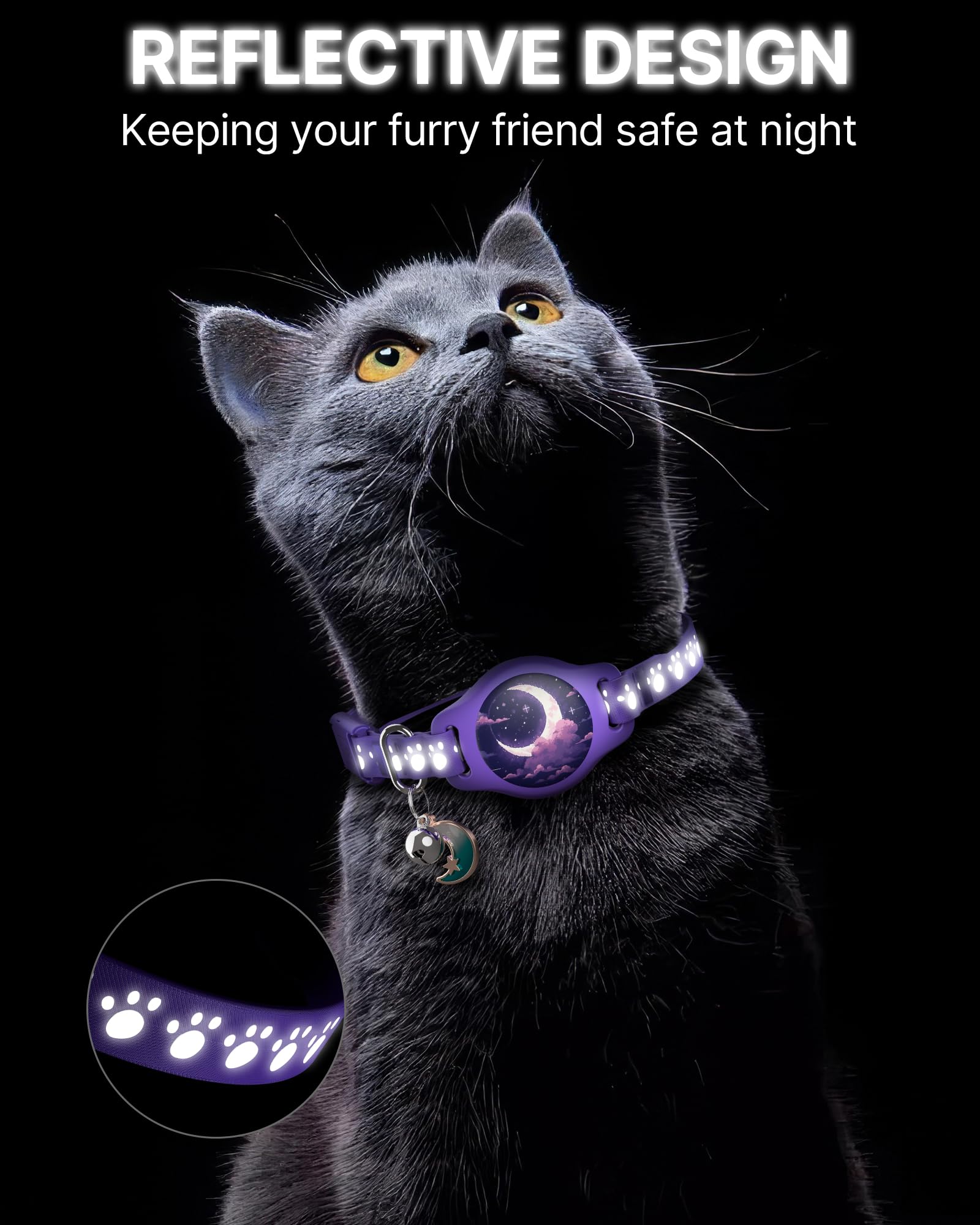Cat Tracker Collar - Waterproof Airtag Cat Collar With Finder Tag (Ios Only), Compatible With Apple Find My, Breakaway Tractive