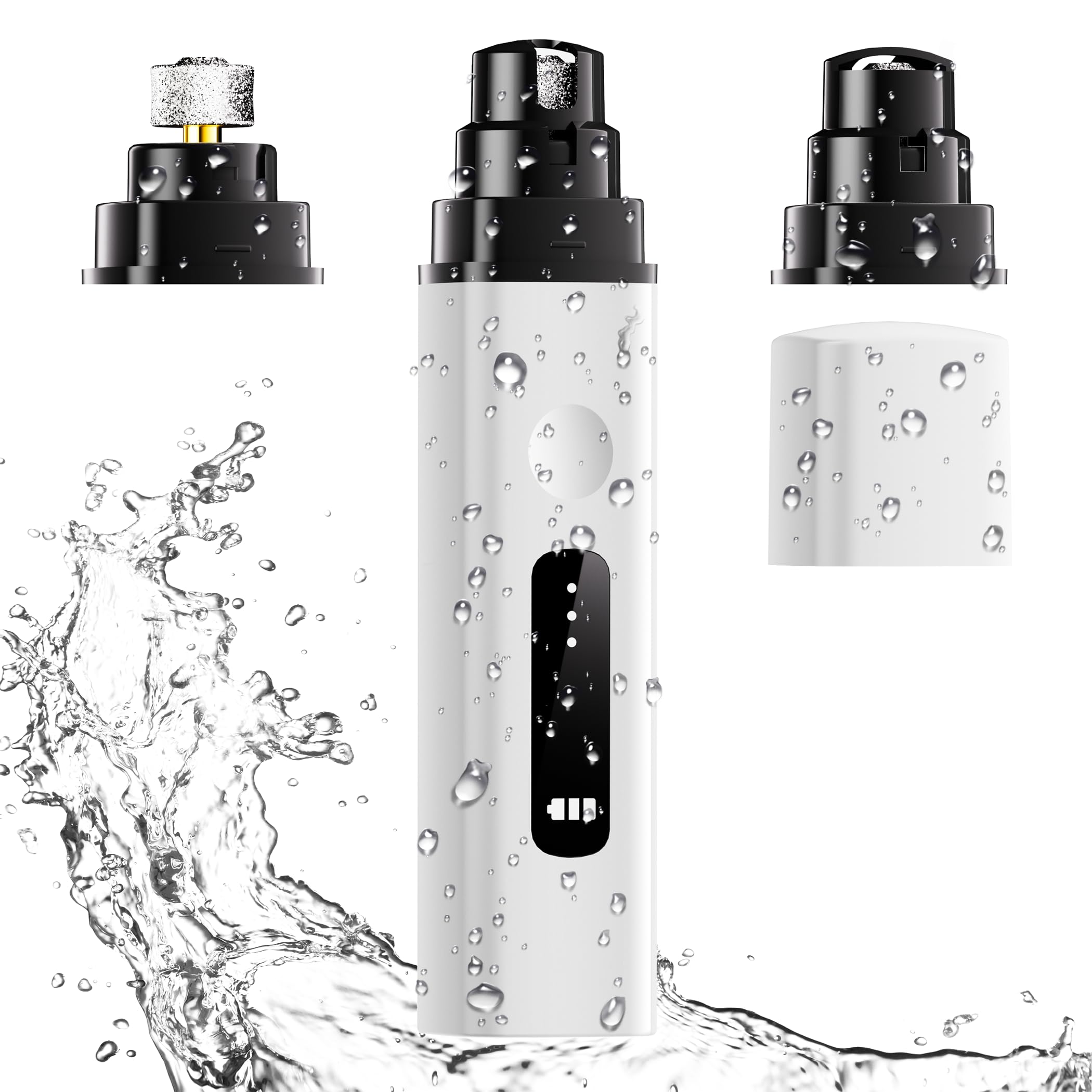 Shmcofe Dog Nail Grinder, Upgrade Ip67 Waterproof 3-Speed Led Light-Small Medium And Large Cat And Dog Nail Trimmers Super Quiet
