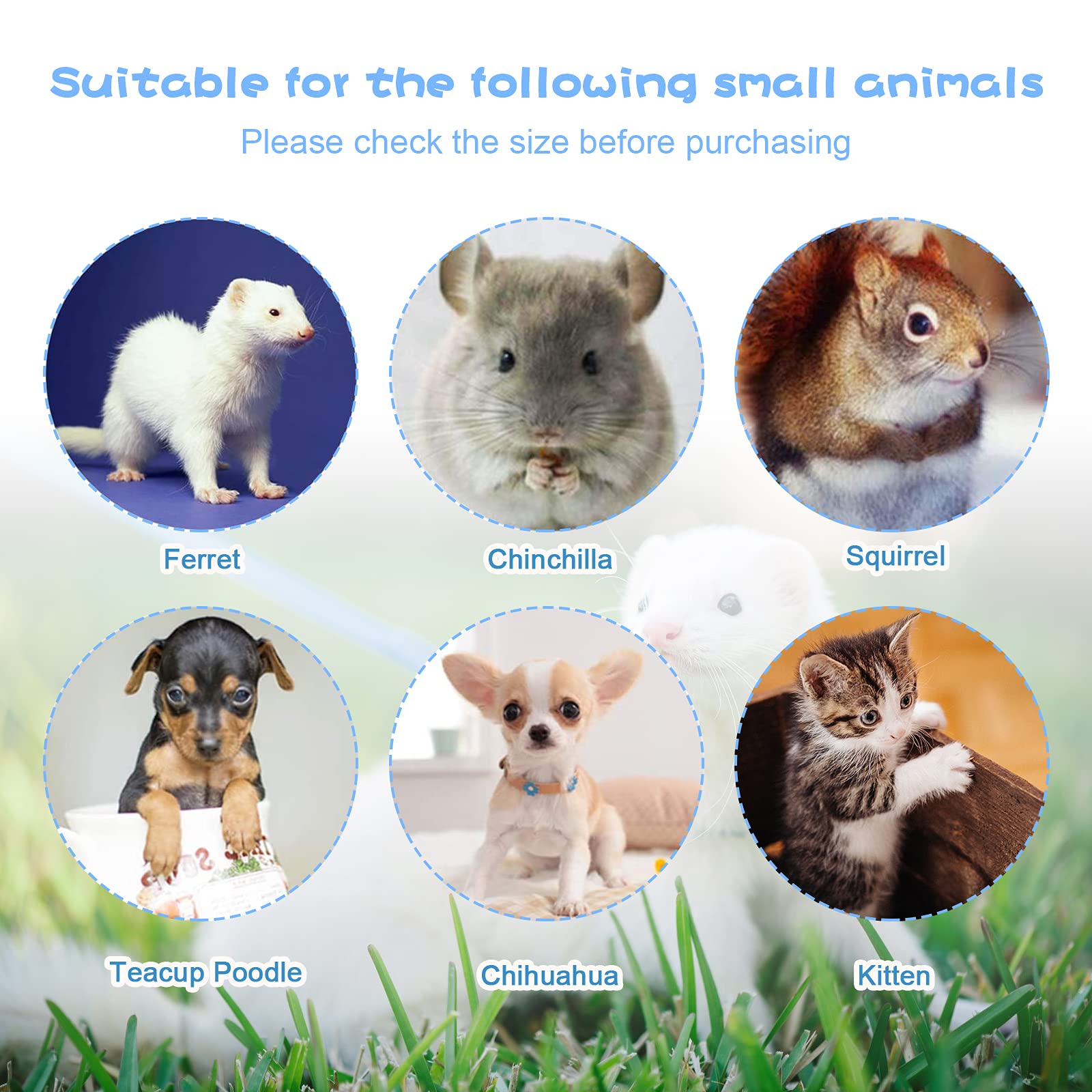 Rypet Small Animal Harness And Leash - Soft Mesh Small Pet Harness With Safe Bell, No Pull Comfort Padded Vest For Small Pet Blue M