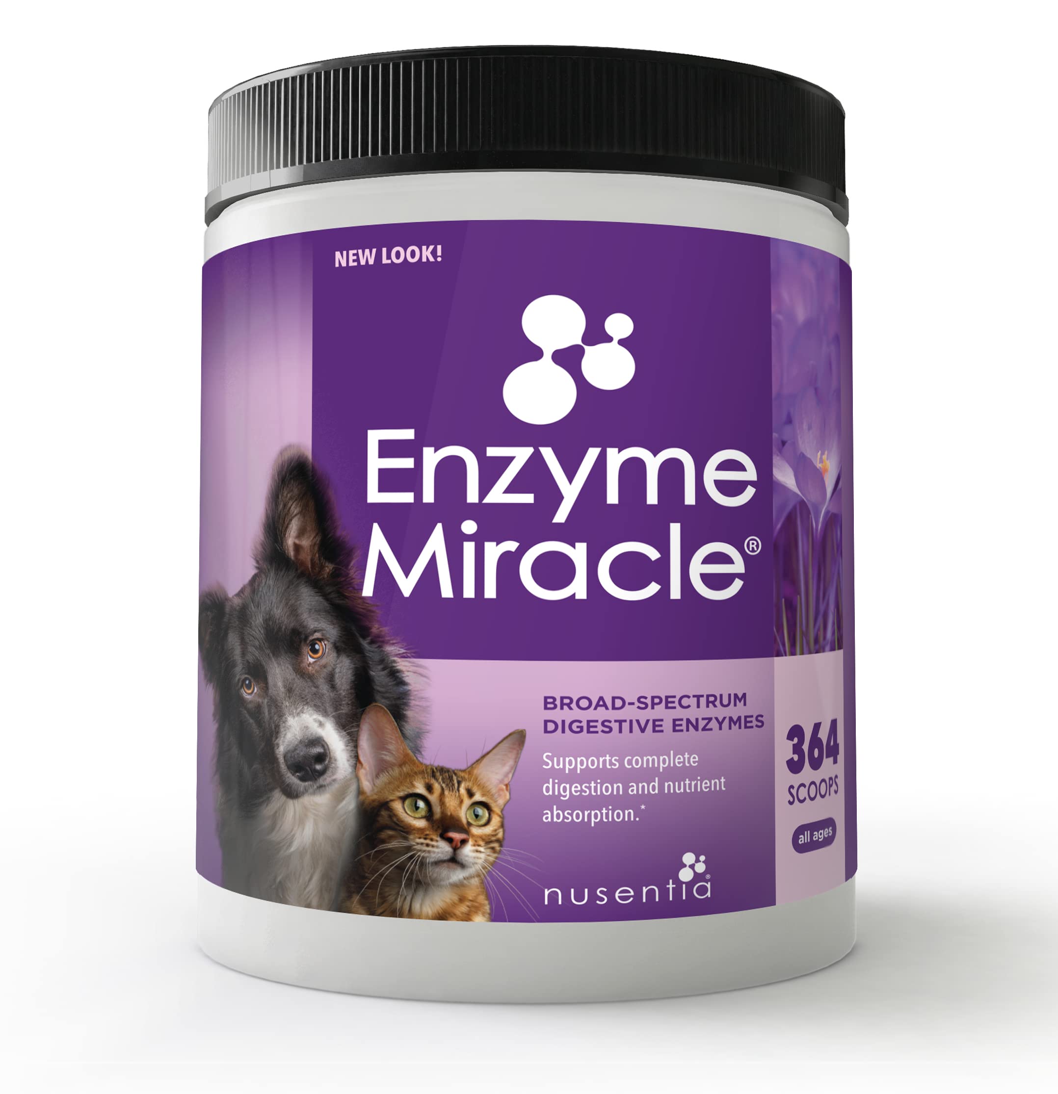 Digestive Enzymes for Dogs & Cats : Protein, Carbs, Starches & Fats Digestion : Supports Diet Change : Enzyme Miracle (364 Scoop