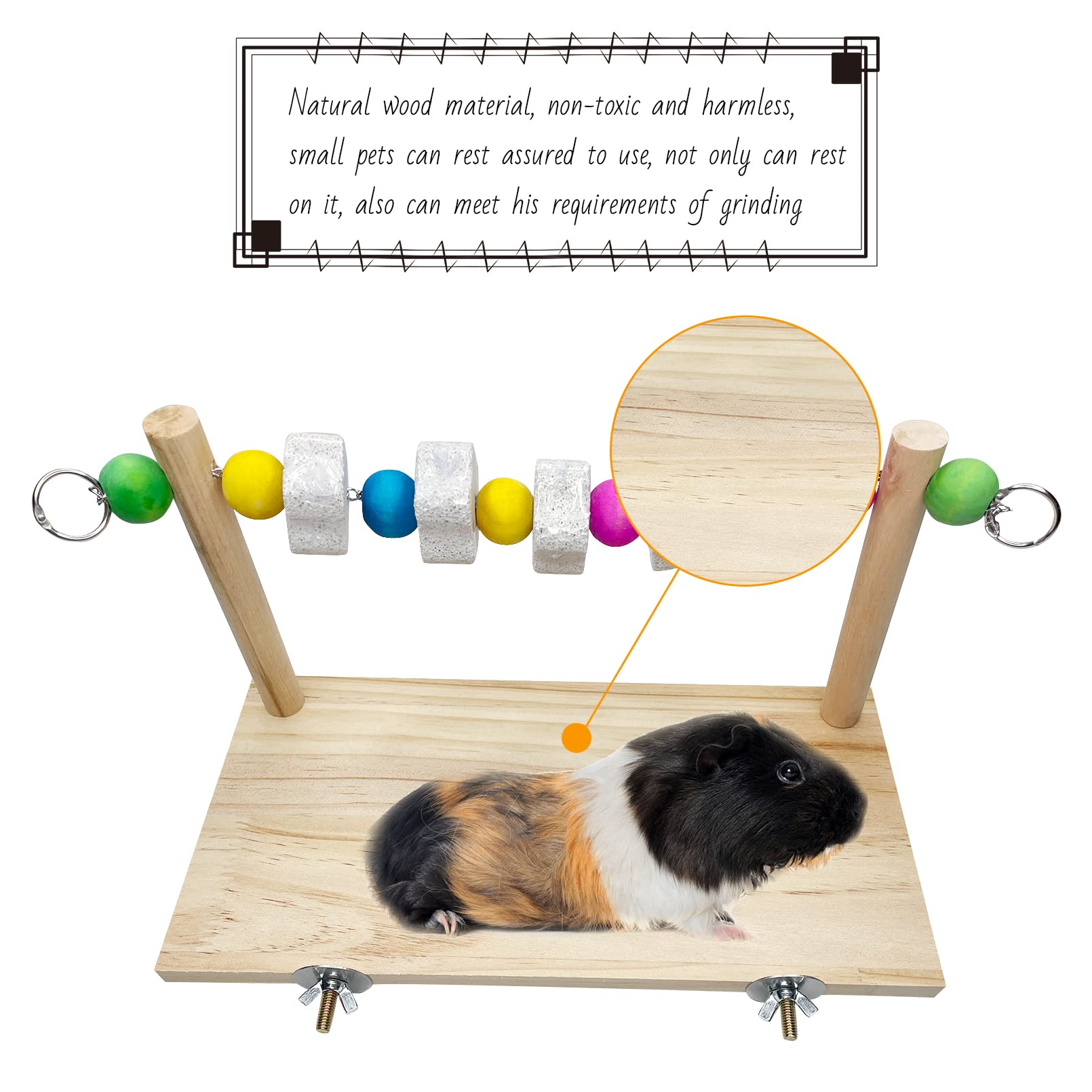 Tfwadmx Chinchilla Ledges Wood, Small Animal Lava Teeth Grinding Stone, Hamster Percy Ledges Wood Platform Chew Toys For Rat Gerbil Guinea Pig Chinchilla Parrot Chipmunk Squirrel Mouse