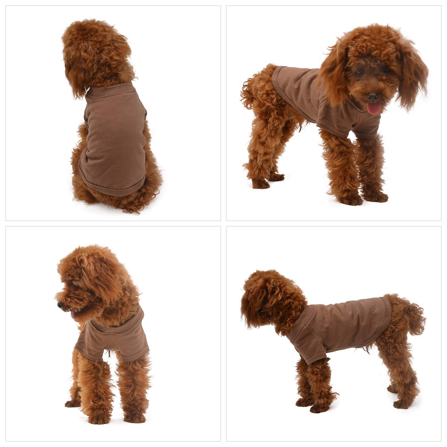 Lovelonglong 2019 Pet Clothing Dog Costumes Basic Blank T-Shirt Tee Shirts for Small Dogs Coffee S