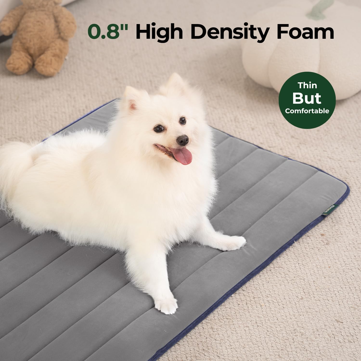 Balance Dog Crate Pad, Dog Foam Crate Mat Kennel Pad, Washable Water-Resistant Pet Bed Flat Dogs Cage Mat For Large Dogs