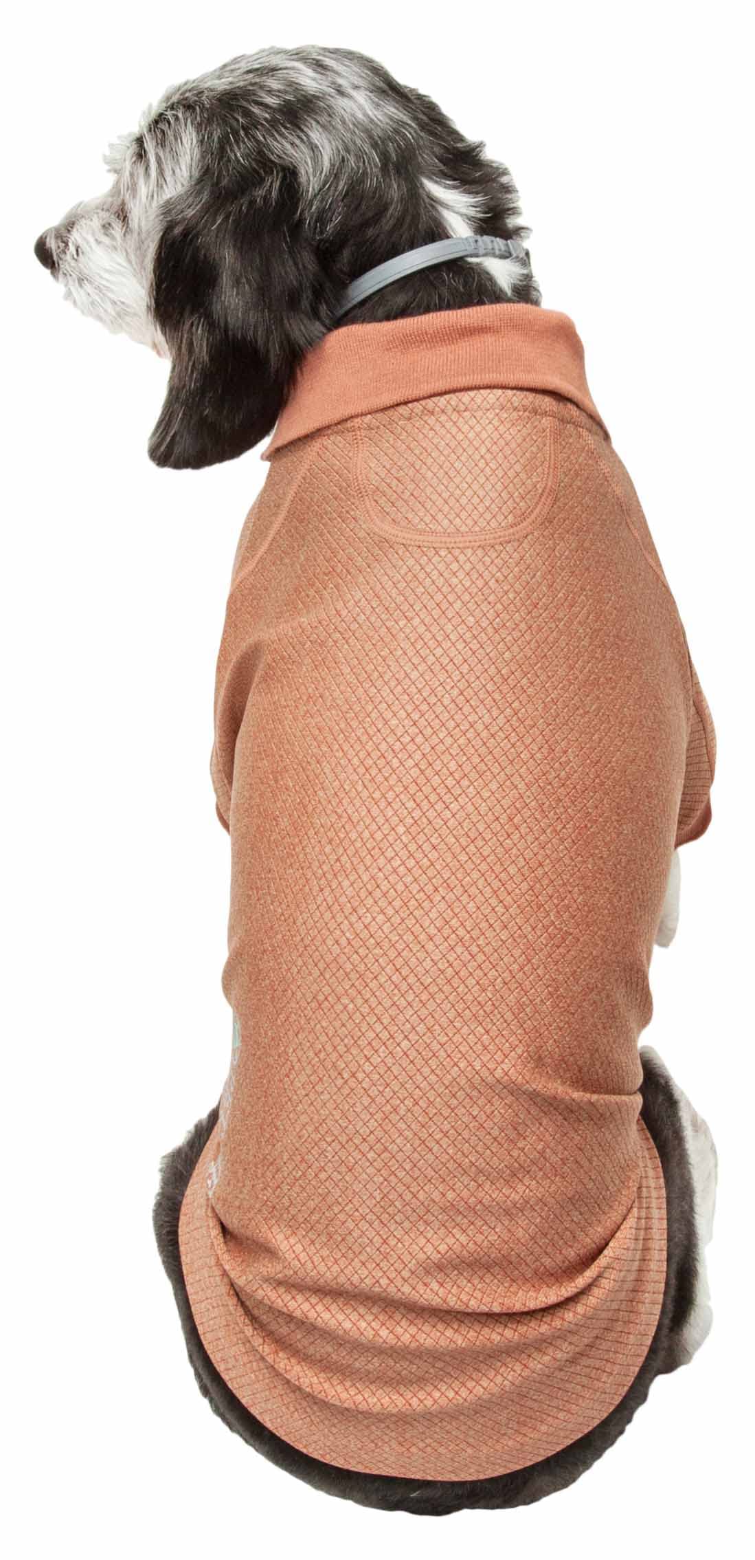 Pet Life  Active 'Fur-Flexed' Fitness and Yoga Pet T-Shirt Dog Polo - Breathable Dog Shirt Featuring 4-Way Relax-Stretch, Reflec