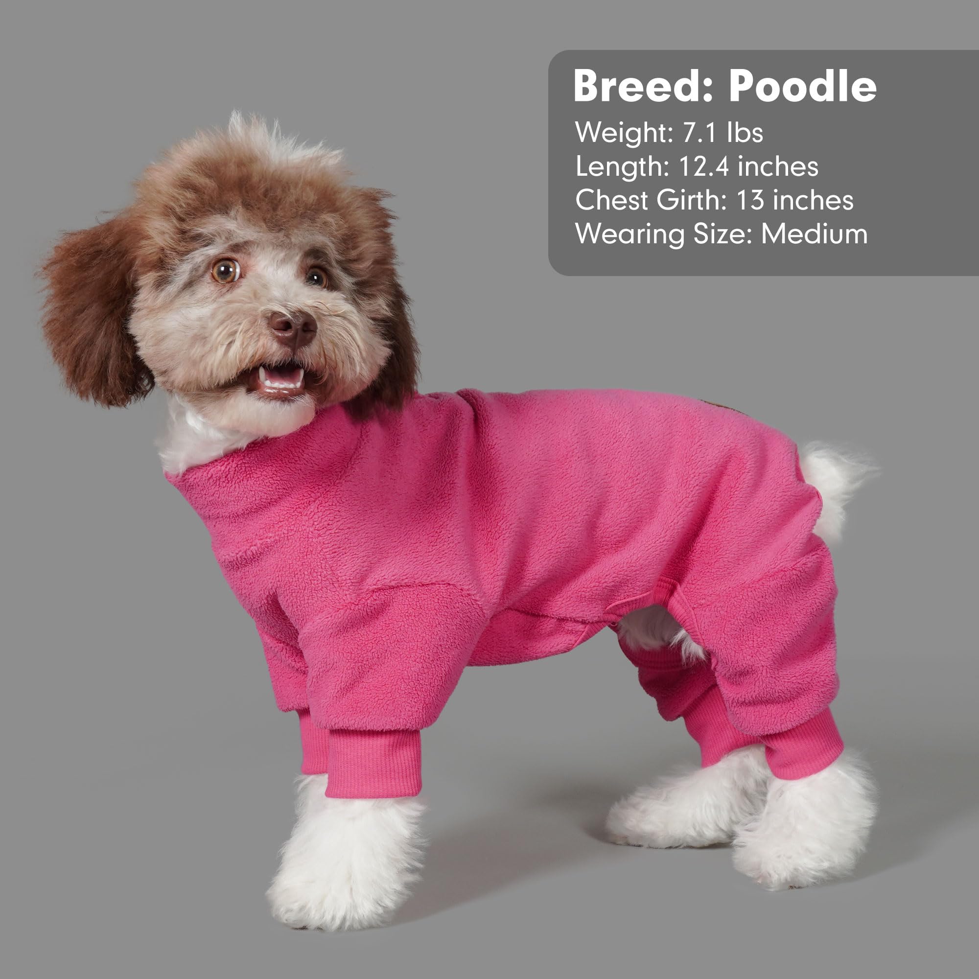 Cyeollo Dog Pajamas For Small Dogs Girls Thermal Fleece Dog Pjs Winter Jumpsuit For Dogs Onesie Warm Coat Stretchable Dog Clothe