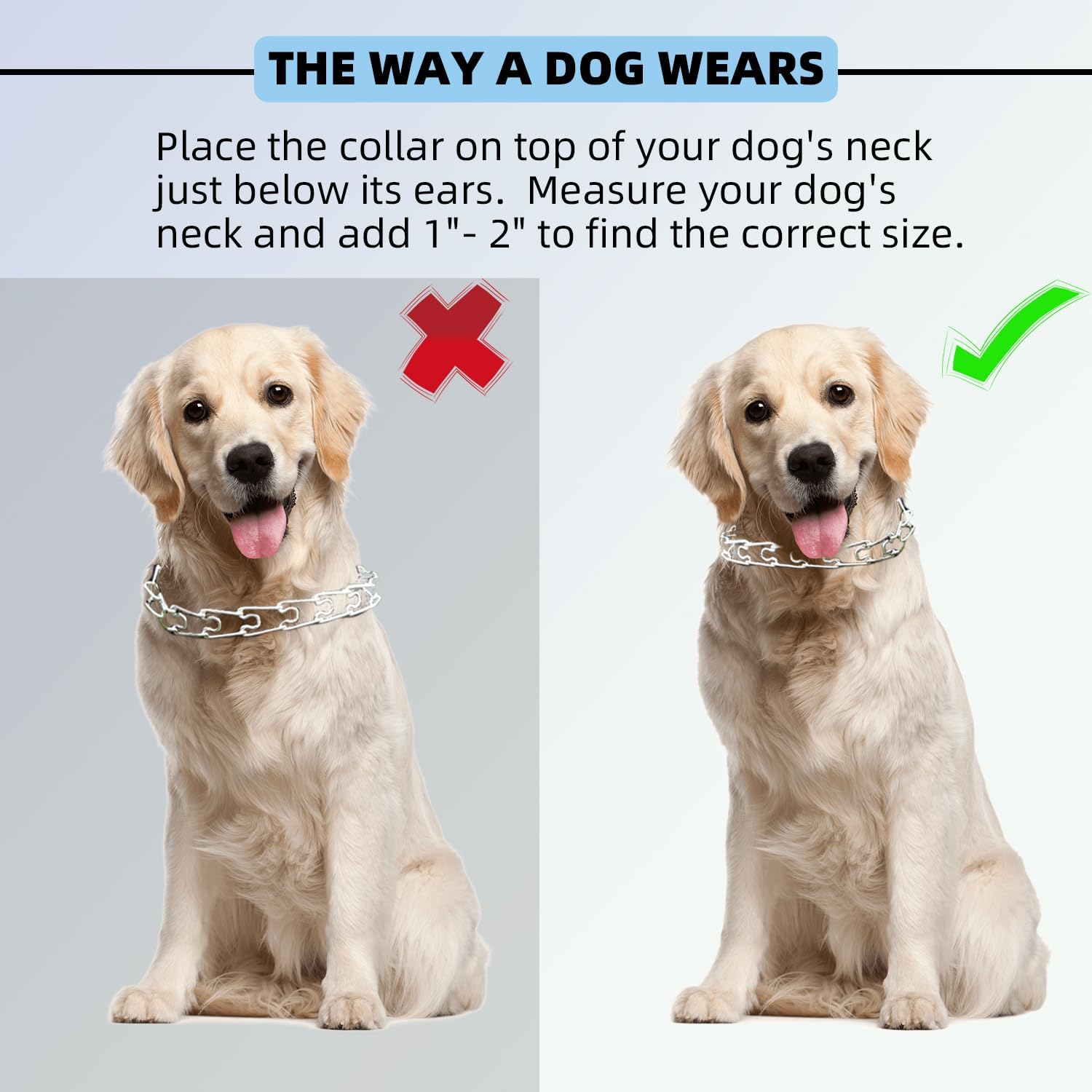 Prong Training Collar For Dogs, Adjustable Dog Pinch Collar With Quick Release Buckle, Dog Training Collar For Small Medium Larg