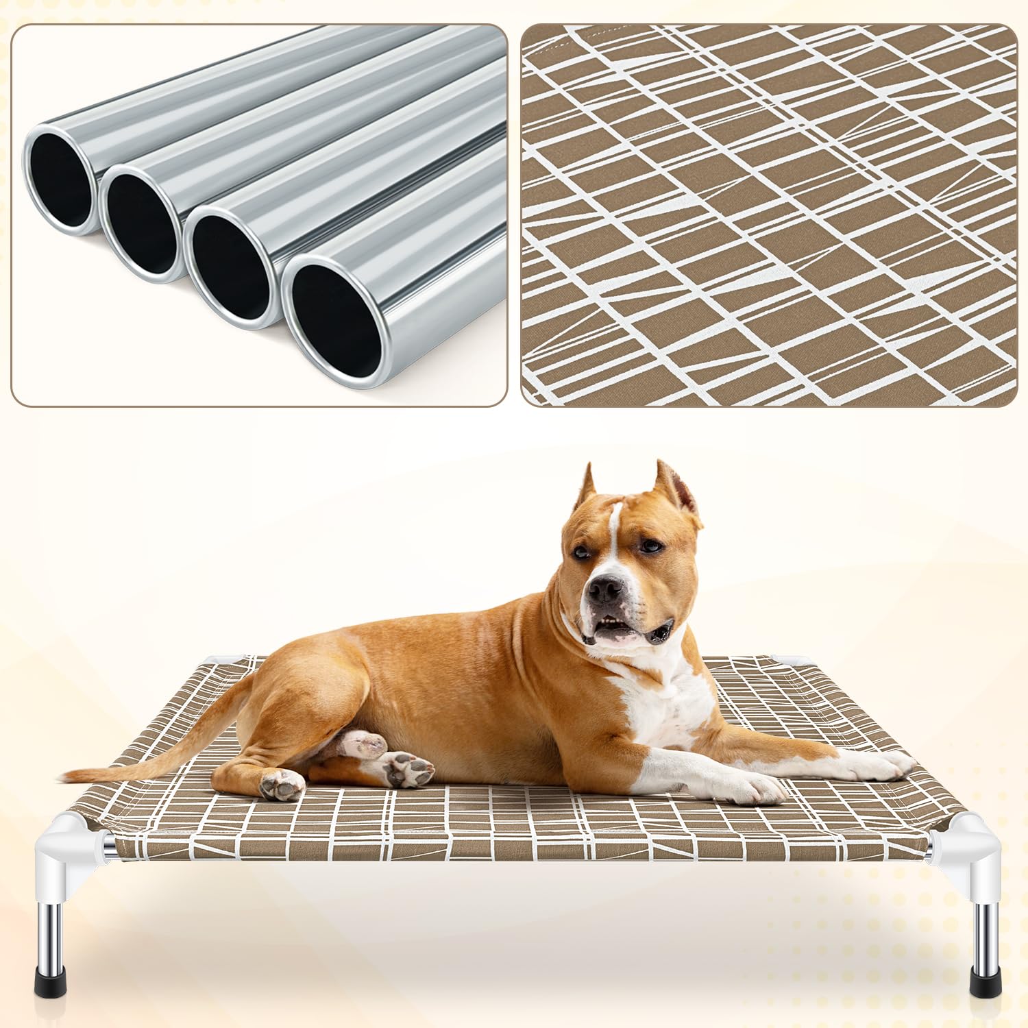 Dopliv Elevated Dog Bed - Raised Pet Cot, Medium Size, Portable Indoor & Outdoor Dog cot Bed, Soft and Comfortable, Pet Bed for