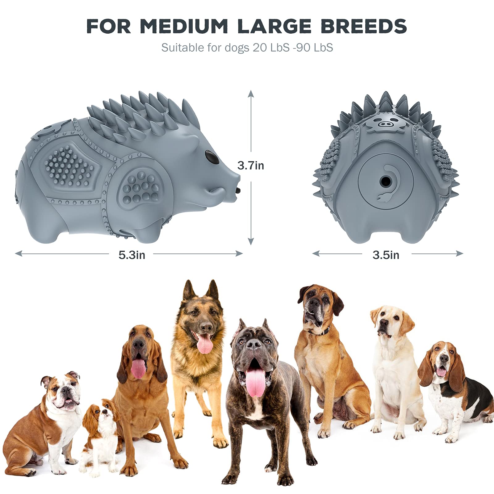Homipooty Dog Chew Toys For Aggressive Chewers, Indestructible Dog Toys For Large Dogs Tough Durable Squeaky Interactive Dog Toy