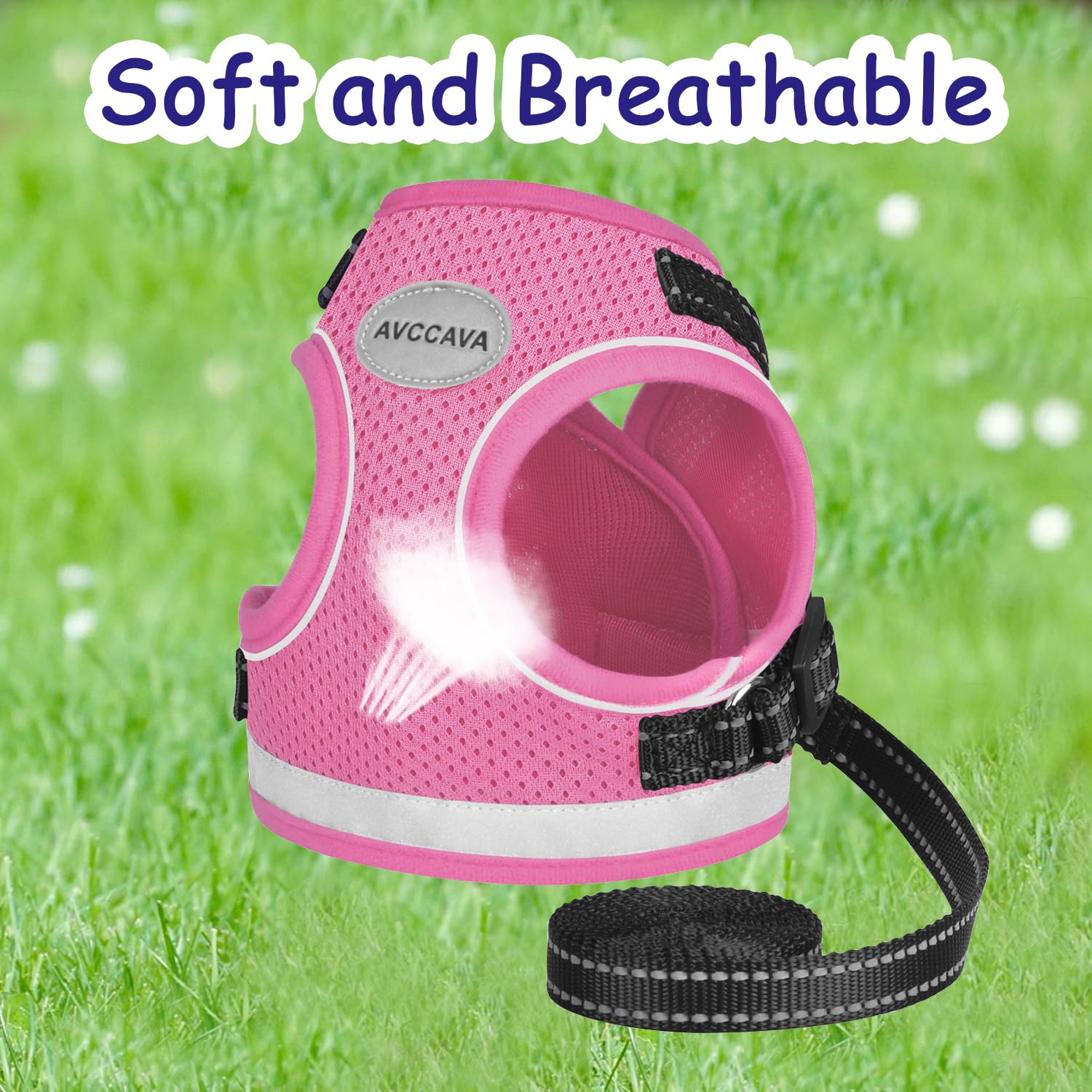 Cat Harness and Leash for Walking, Kitten Escape Proof Harnesses, Adjustable Reflective Puppy Harness with Leashes Set, Easy Adj