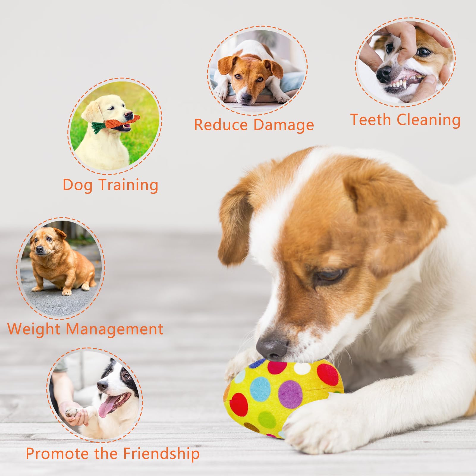 Aihsumc 4 Pcs Easter Dog Squeaky Toys, Stuffed Dog Toy Plush Easter Egg Bunny Rabbit Toys With Crinkle Interactive Rope Carrot E