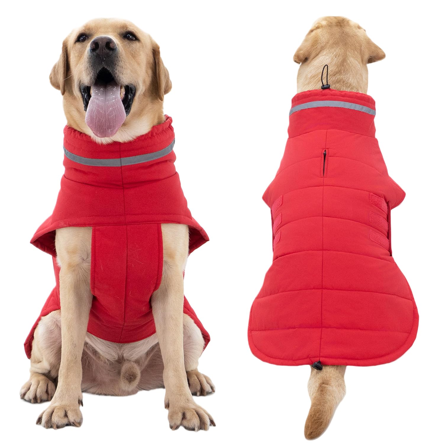 Mklhgty Dog Coat, Waterproof Dog Jacket Dog Winter Coat Dog Cold Weather Coats, Warm Windproof Dog Snow Jacket Clothes, Reflecti