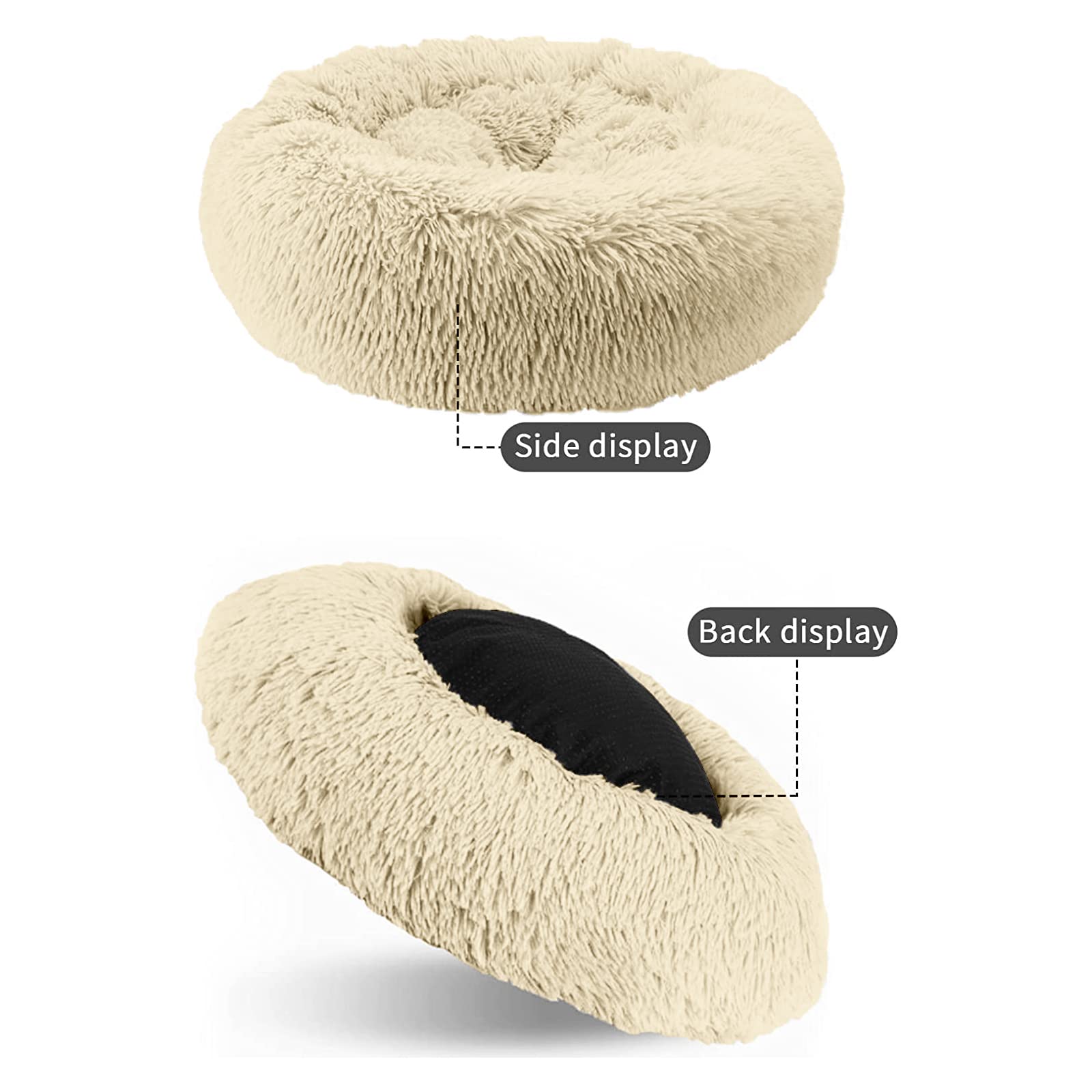 Cat Beds For Indoor Cats,20/24 Inch Dog Bed For Small Melium Large Dogs, Washable-Round Pet Bed For Puppy And Kitten With Slip-R
