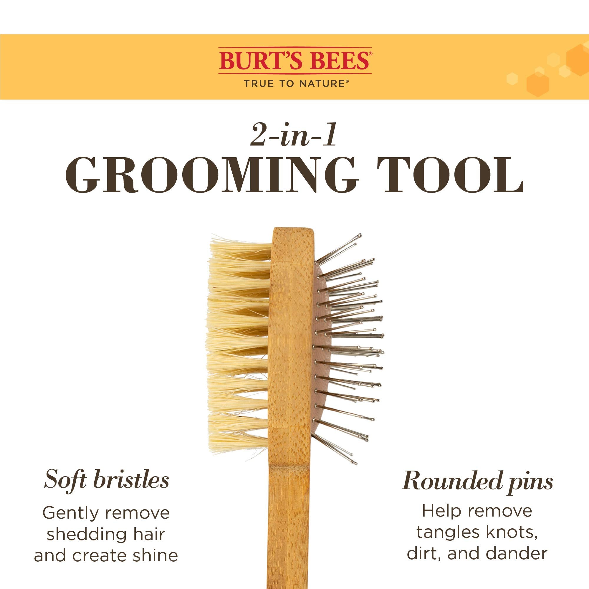Burt'S Bees For Pets Double Sided Pin & Hemp Bristle Dog Brush | Best All-Purpose Dog Brush To Reduce Shedding | Great For All S