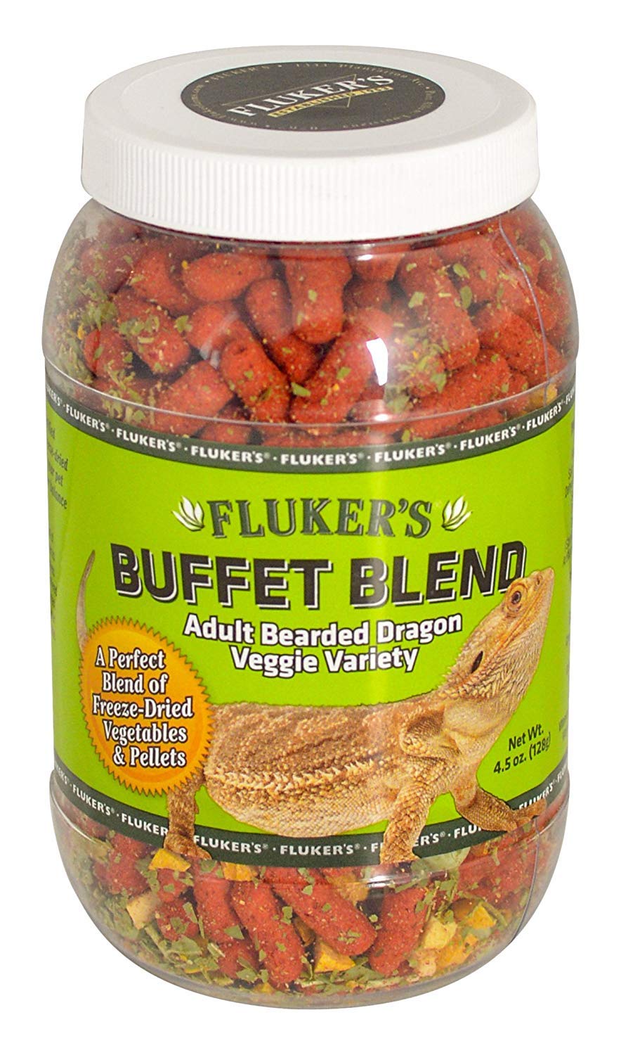 Flukers Buffet Blend Adult Bearded Dragon Veggie Variety Diet, 4.5 oz (76042)