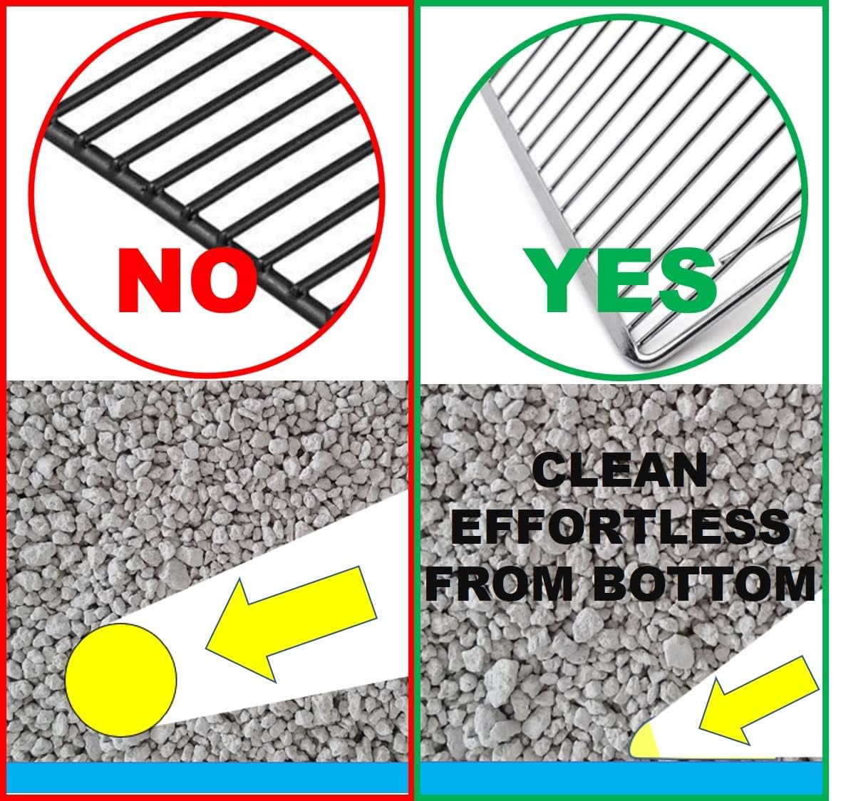 Qualiall All Metal Litter Scoop, Solid Metal Sifter, Cat Litter Scoop Metal Jumbo, Cat Urine Scoop, Litter Scooper With Holder, Litter Scooper Holder, Jumbo Cat Litter Scoop Sifter Scooper Holder